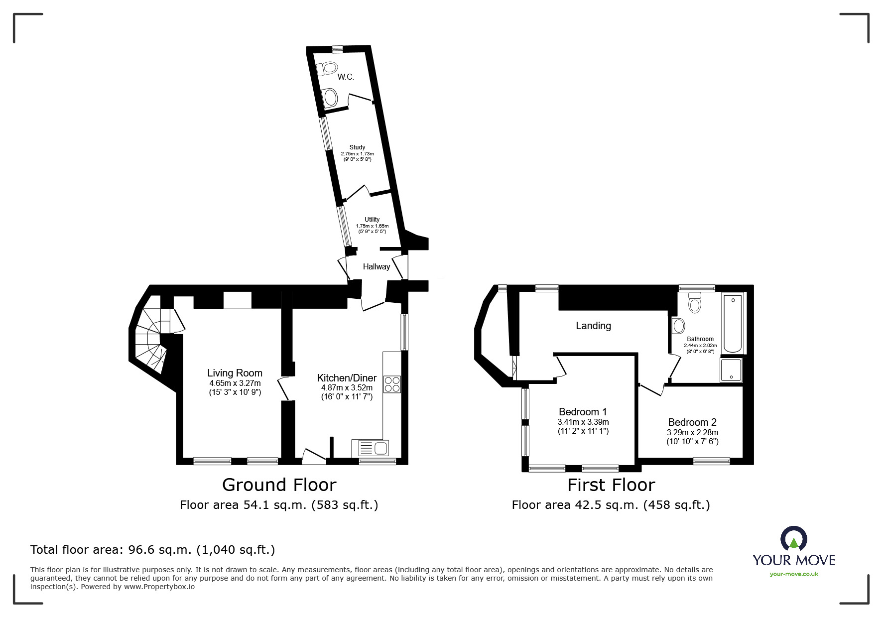 Floorplan of 2 bedroom Semi Detached Property for sale, North Street, Ipplepen, Newton Abbot, TQ12