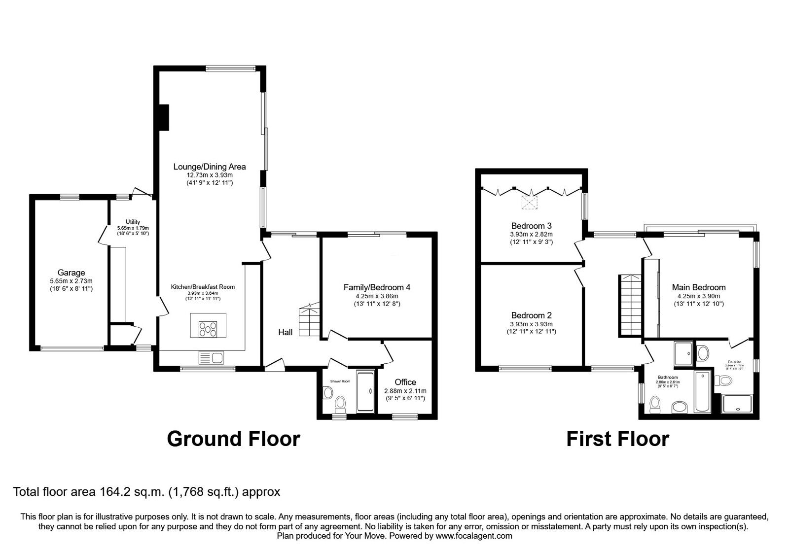 Floorplan of 4 bedroom Detached House for sale, Coombeshead Road, Newton Abbot, Devon, TQ12