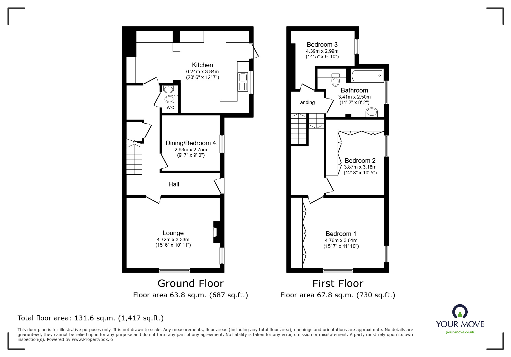 Floorplan of 3 bedroom Semi Detached House for sale, Avenue Road, Torquay, Devon, TQ2