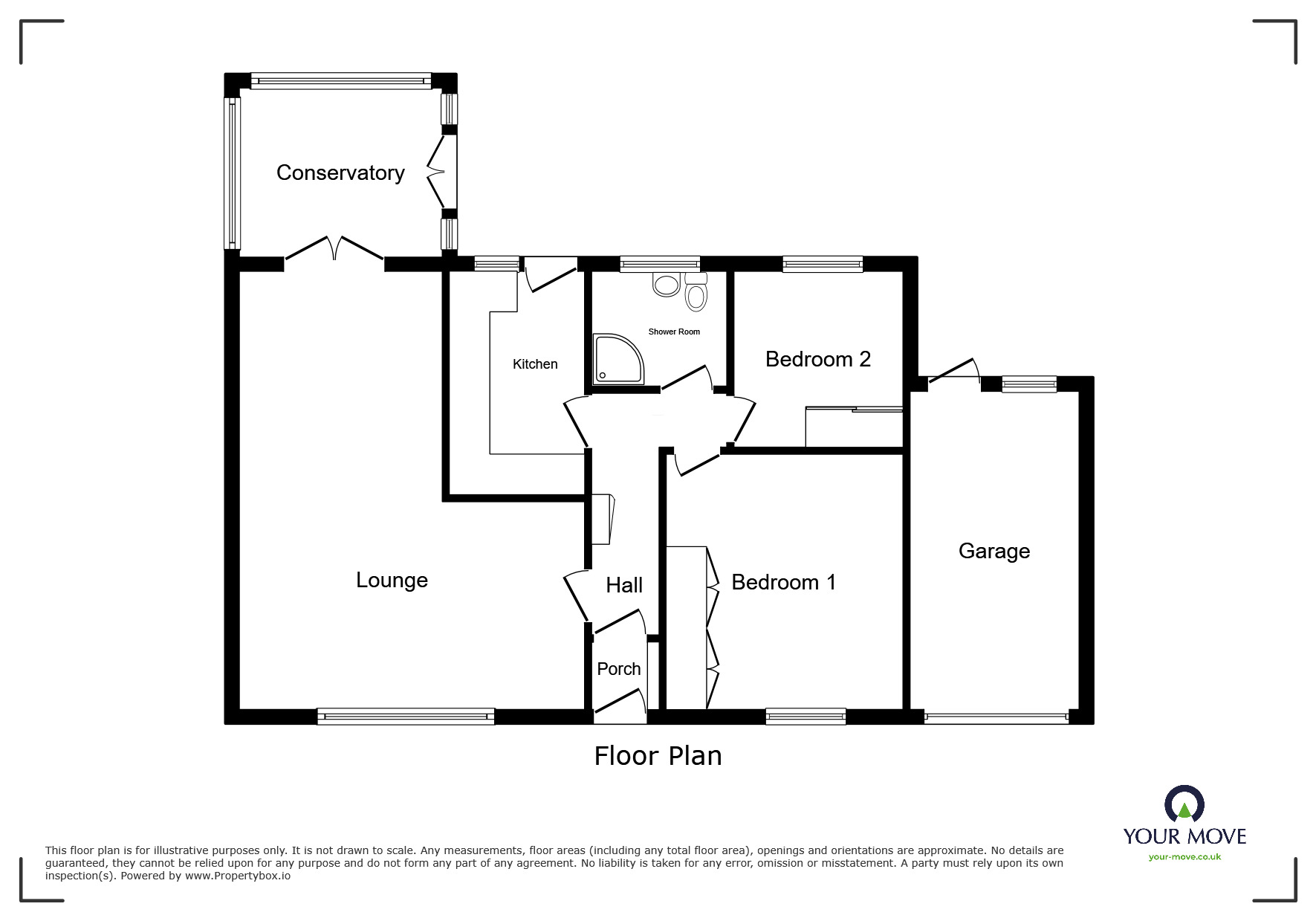 Floorplan of 2 bedroom Detached Bungalow for sale, Margaret Road, Ogwell, Devon, TQ12