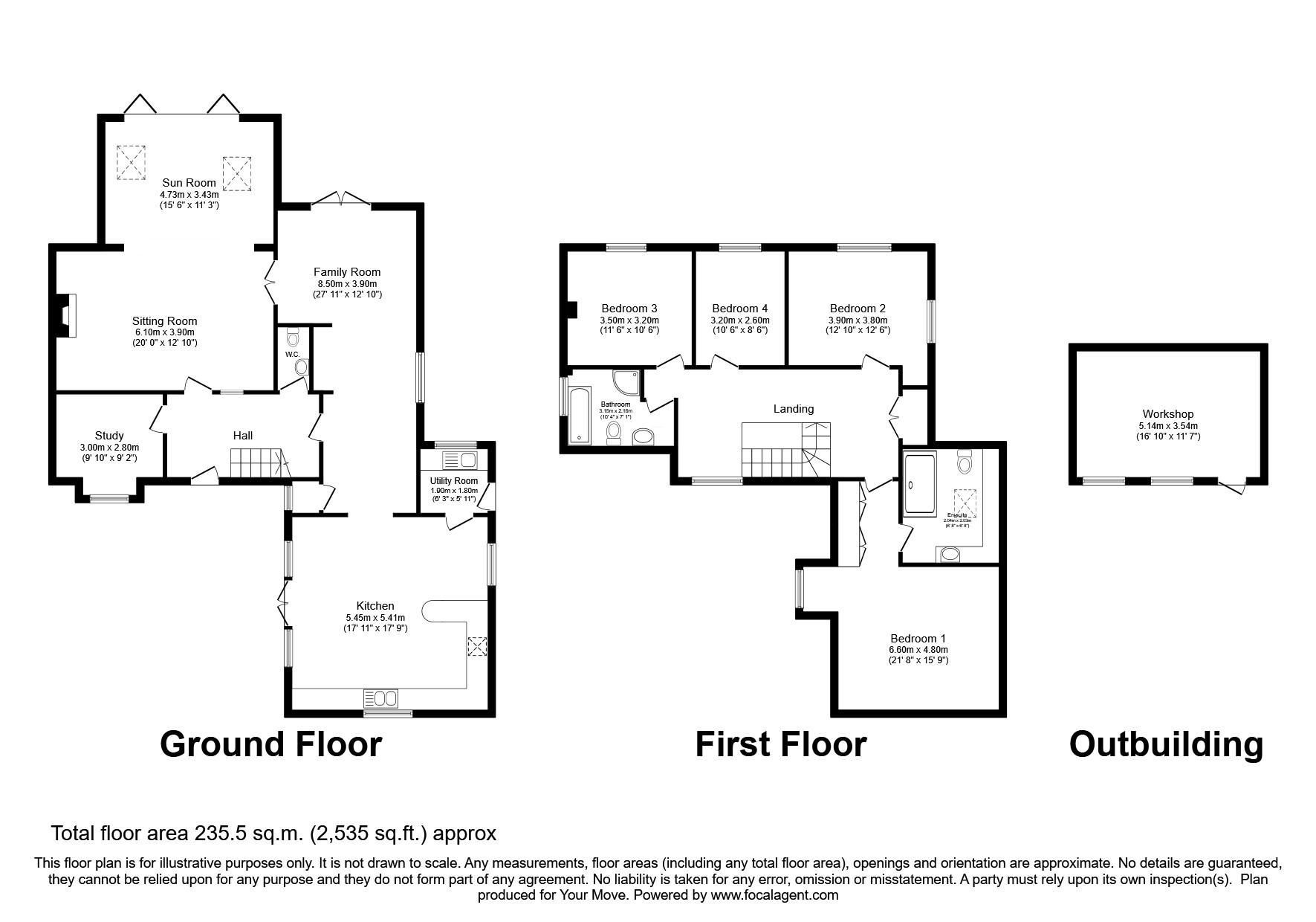 Floorplan of 4 bedroom Detached House for sale, Manor Mead, Bickington, Devon, TQ12