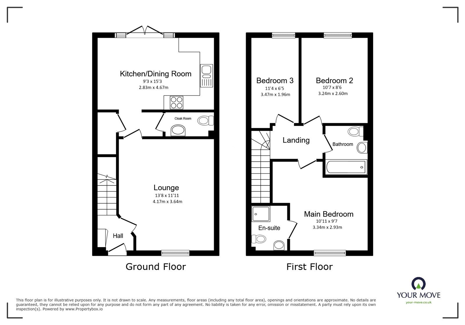 Floorplan of 3 bedroom Semi Detached House for sale, Mistletoe View, Chudleigh, Devon, TQ13