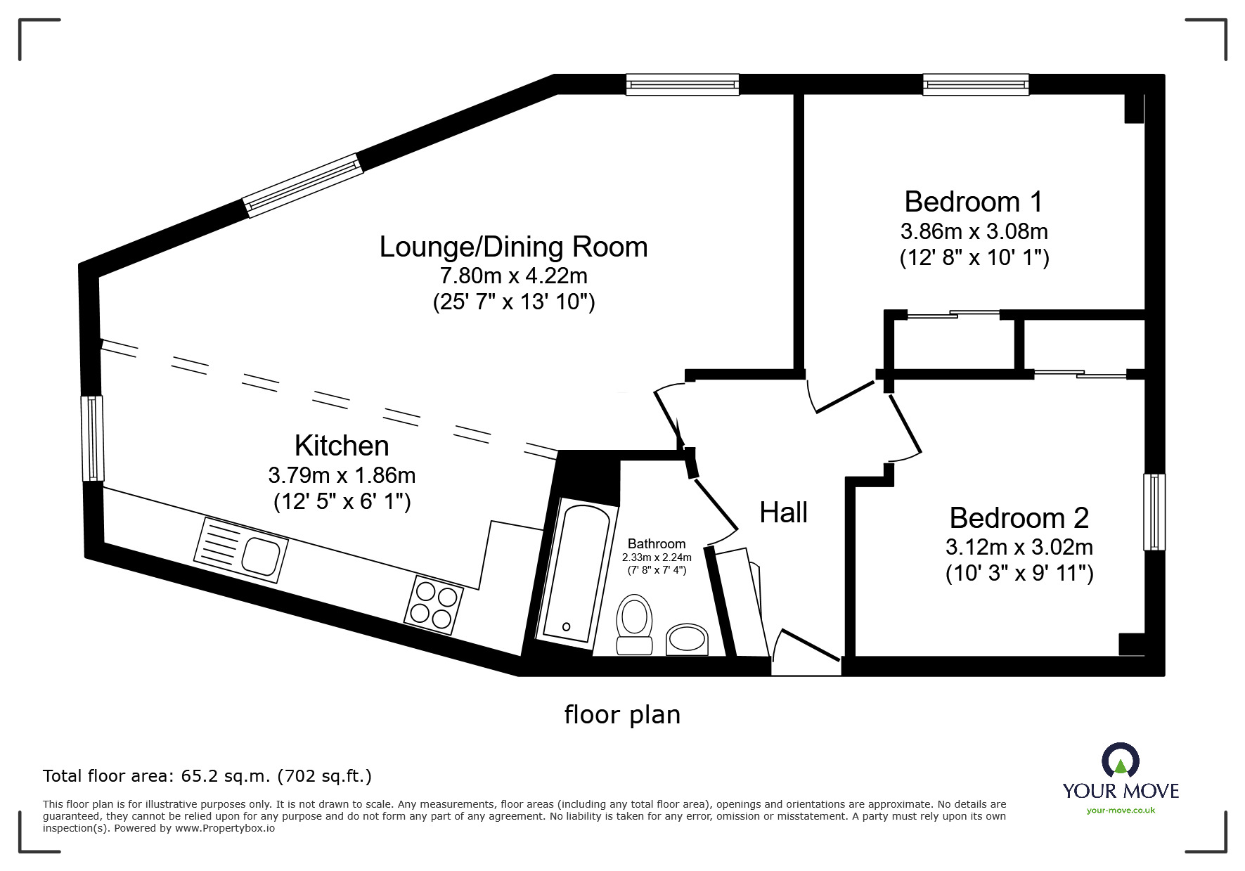 Floorplan of 2 bedroom Flat for sale, Ebrington Street, Plymouth, Devon, PL4
