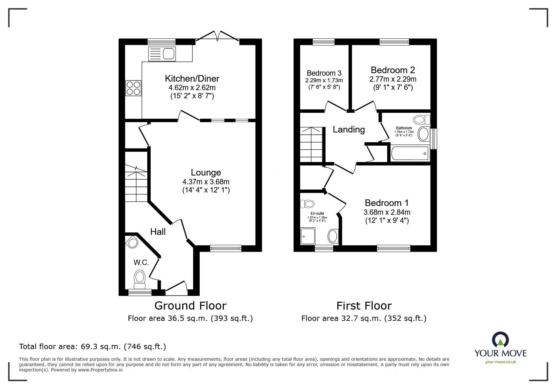 Floorplan of 3 bedroom Semi Detached House for sale, Platinum Walk, Newton Abbot, Devon, TQ12