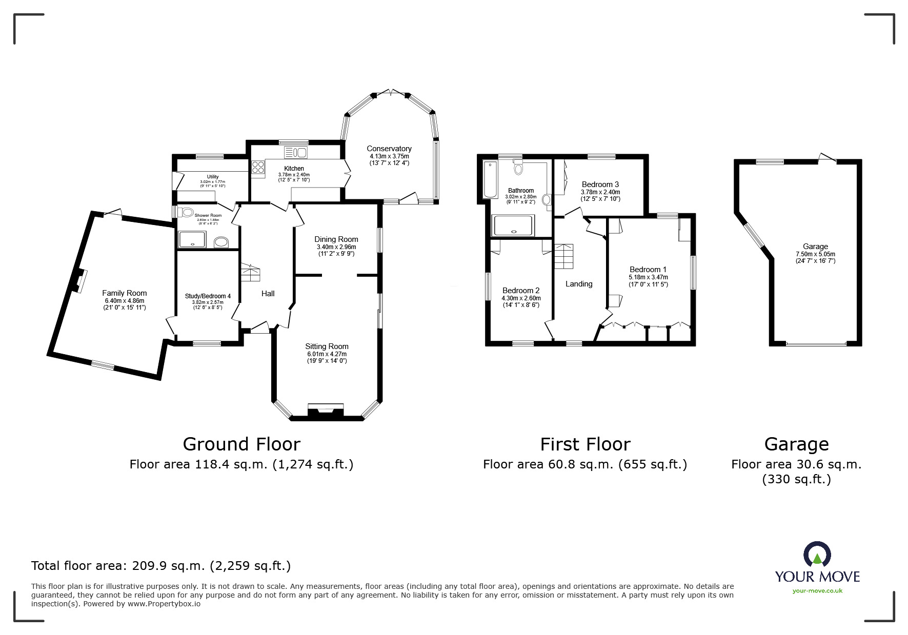 Floorplan of 4 bedroom Detached House for sale, Coombeshead Road, Newton Abbot, Devon, TQ12