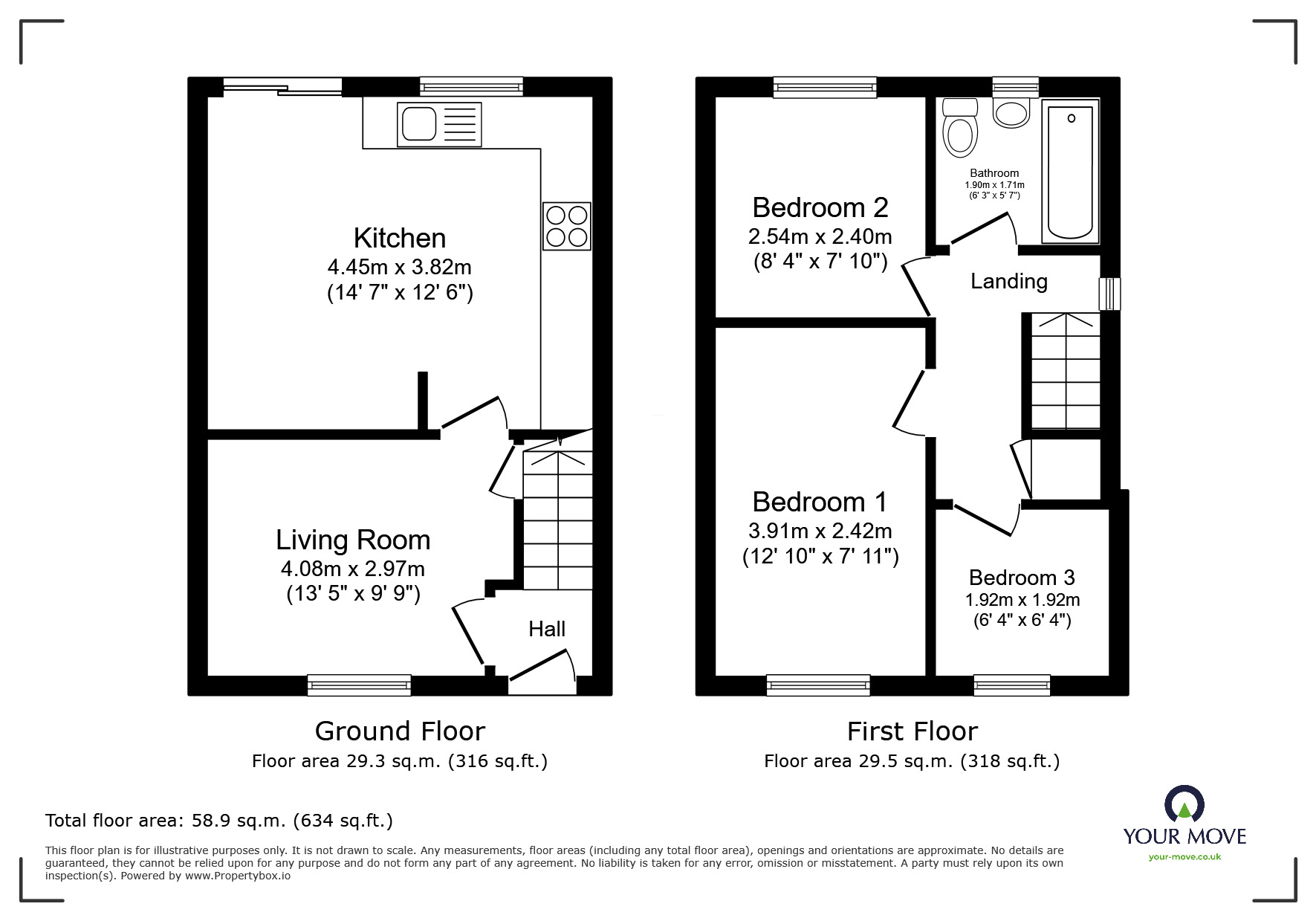 Floorplan of 3 bedroom Semi Detached House for sale, Holmes Road, Heathfield, Devon, TQ12