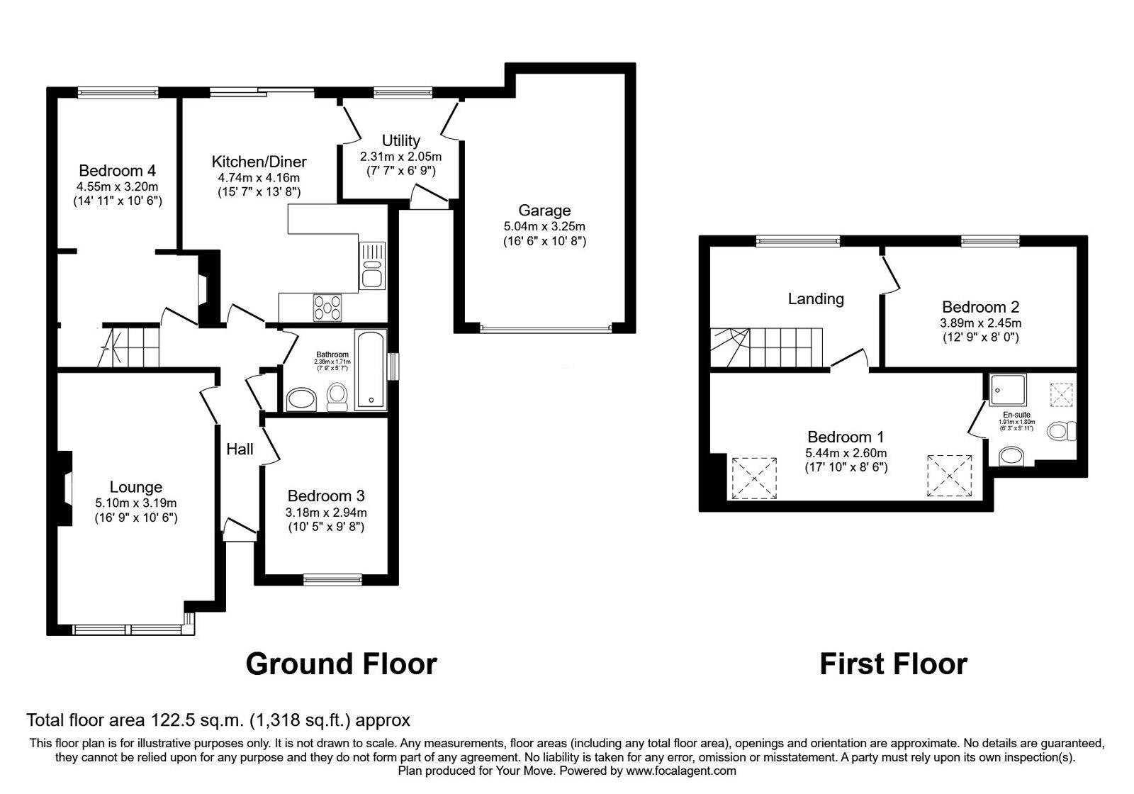 Floorplan of 3 bedroom Semi Detached Bungalow for sale, Clifton Crescent, Paignton, Devon, TQ3