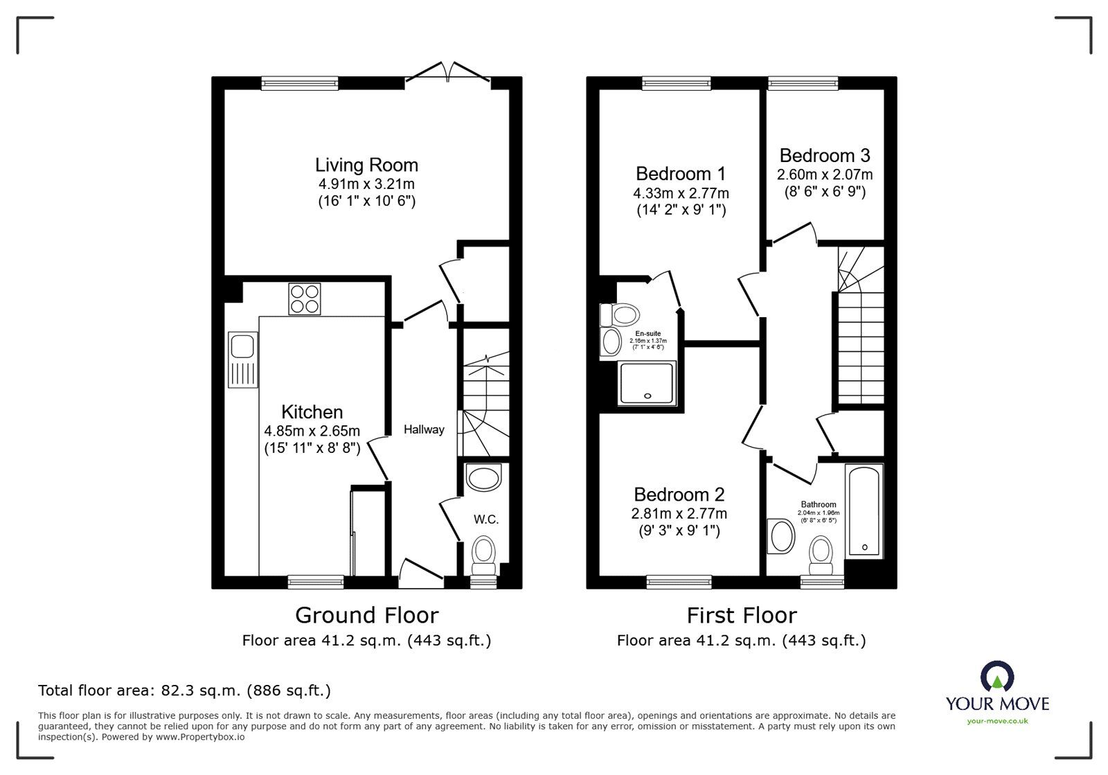 Floorplan of 3 bedroom Mid Terrace House for sale, Foxglove Way, Paignton, Devon, TQ4
