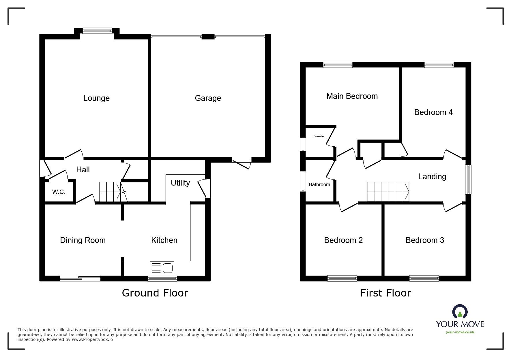 Floorplan of 3 bedroom Detached House for sale, Bakers View, Newton Abbot, Devon, TQ12