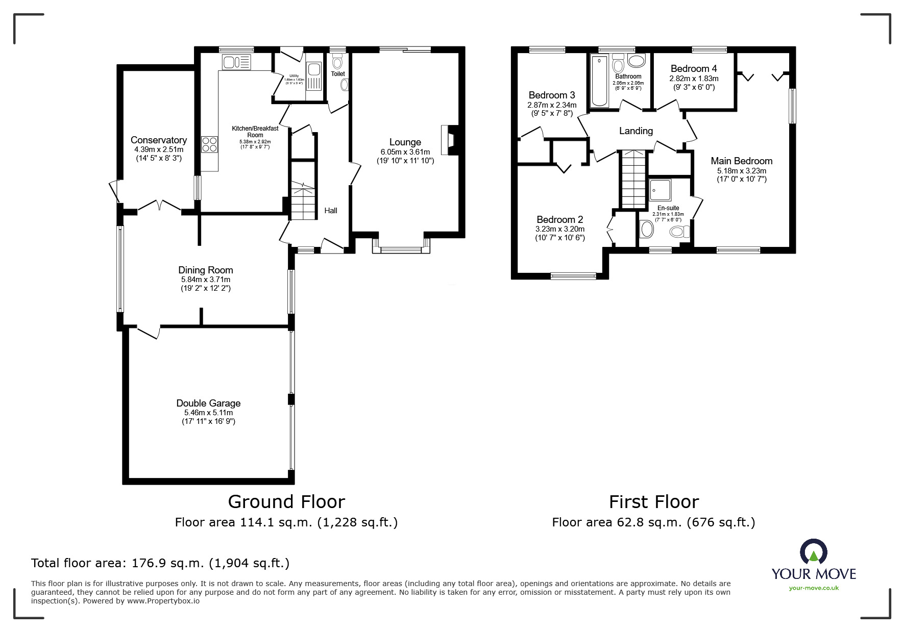Floorplan of 4 bedroom Detached House for sale, Tremlett Grove, Ipplepen, Devon, TQ12