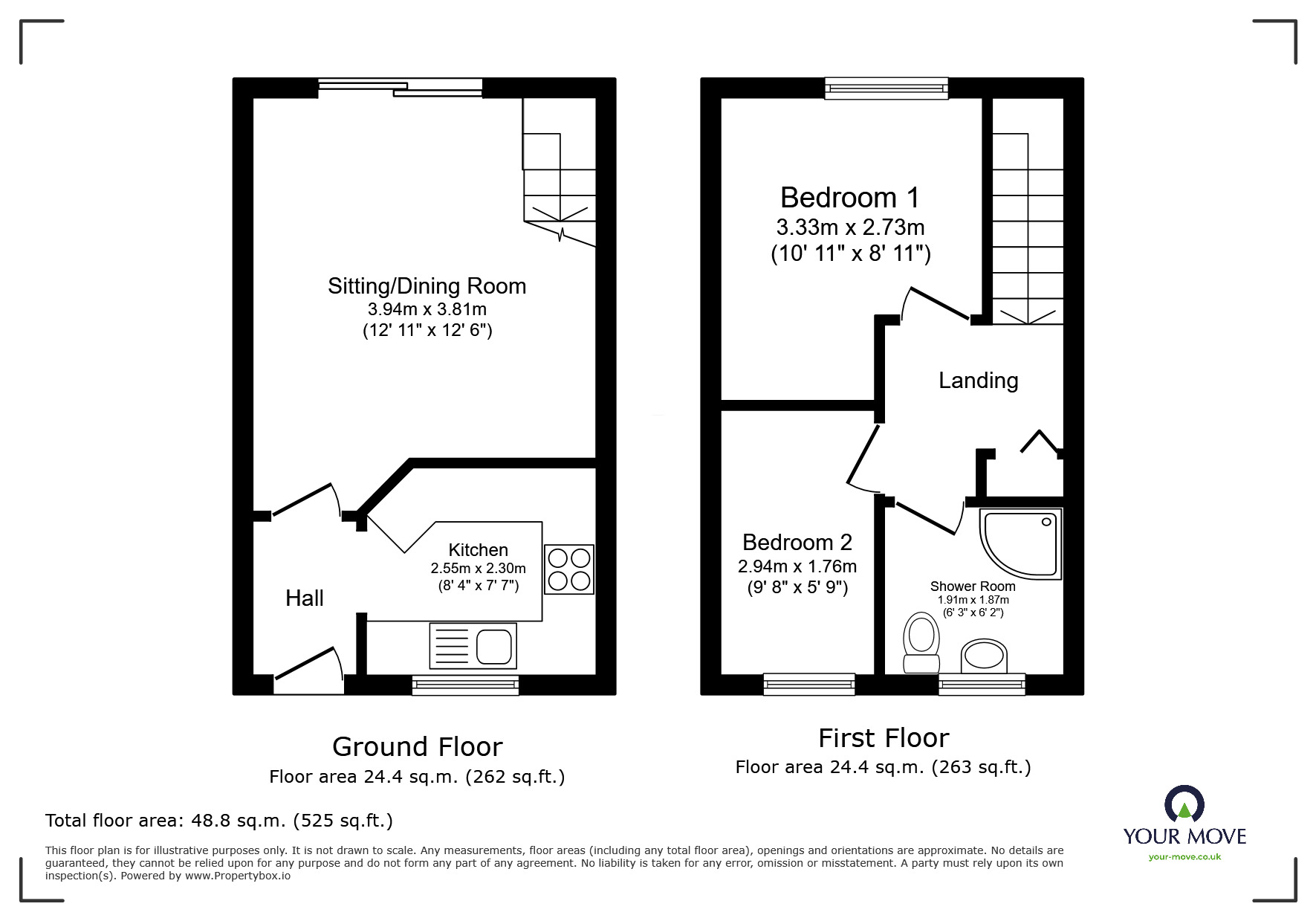 Floorplan of 2 bedroom Mid Terrace House for sale, Rosehip Close, Plymouth, Devon, PL6