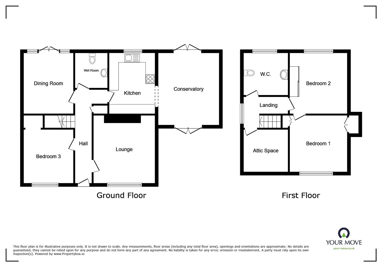 Floorplan of 3 bedroom Semi Detached Bungalow for sale, Twickenham Road, Newton Abbot, Devon, TQ12