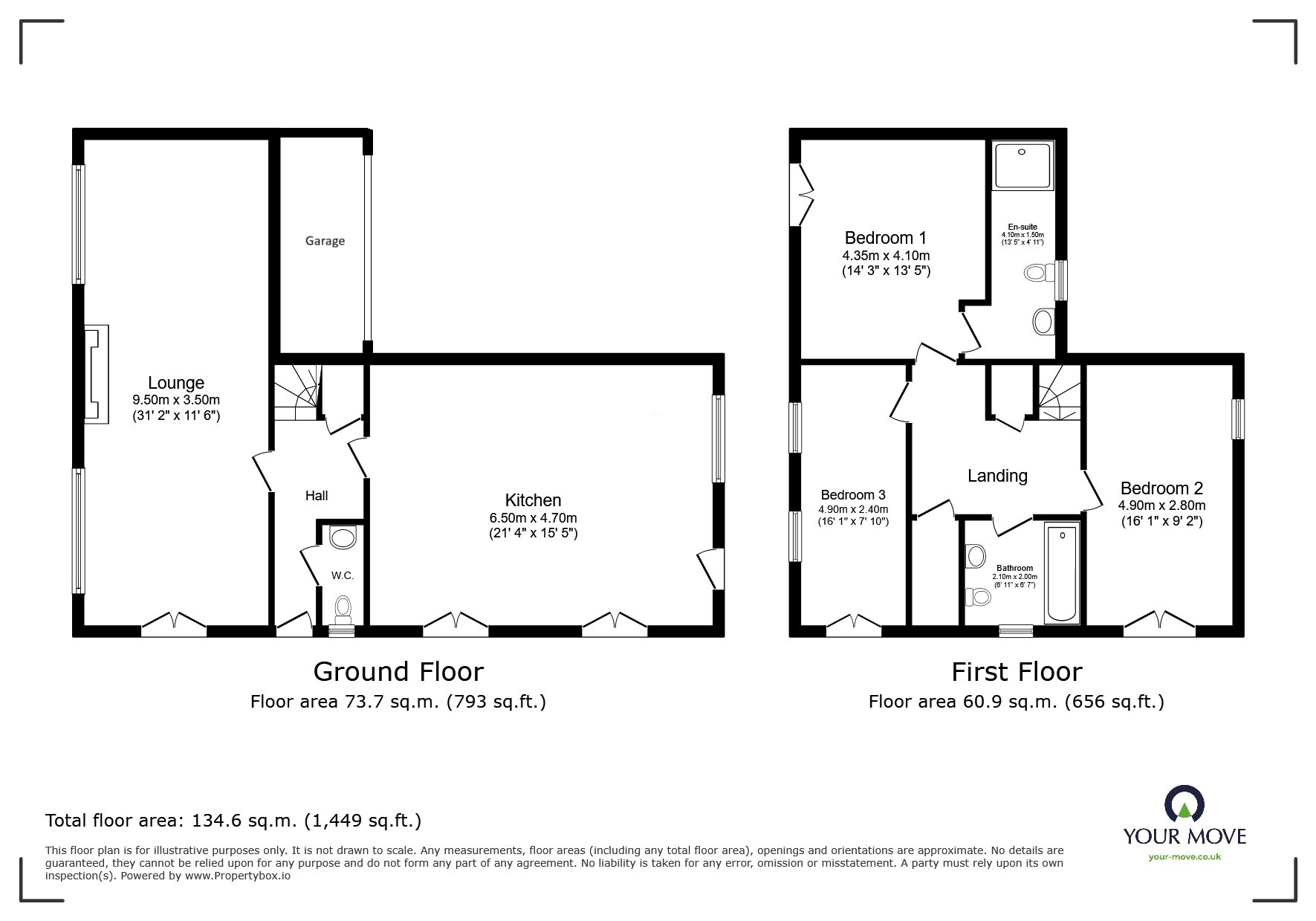 Floorplan of 3 bedroom Link Detached House for sale, Brookside Pathway, Dartington, Devon, TQ9