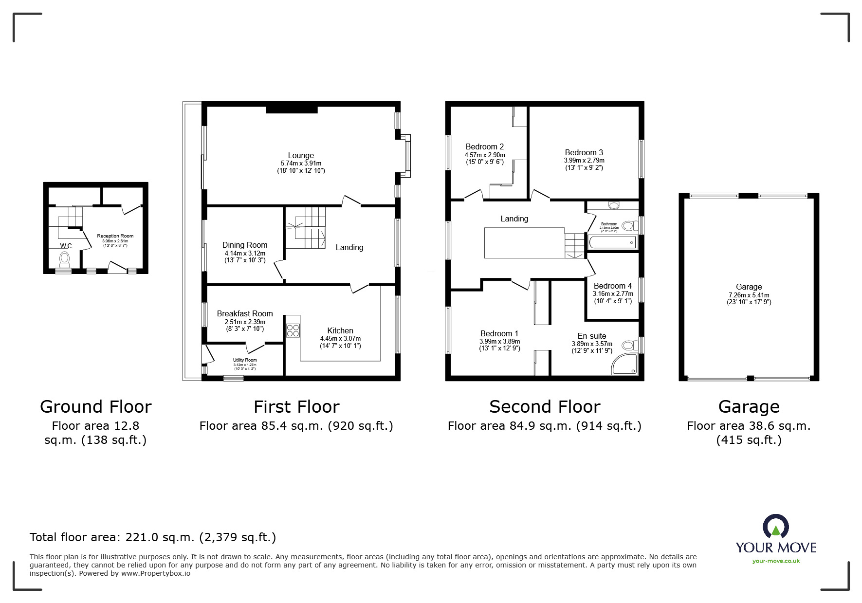 Floorplan of 4 bedroom Detached House for sale, Coach Place, Newton Abbot, Devon, TQ12