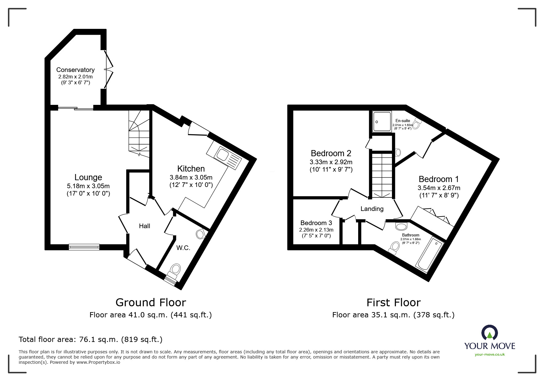 Floorplan of 3 bedroom Mid Terrace House for sale, Slanns Meadow, Kingsteignton, Devon, TQ12
