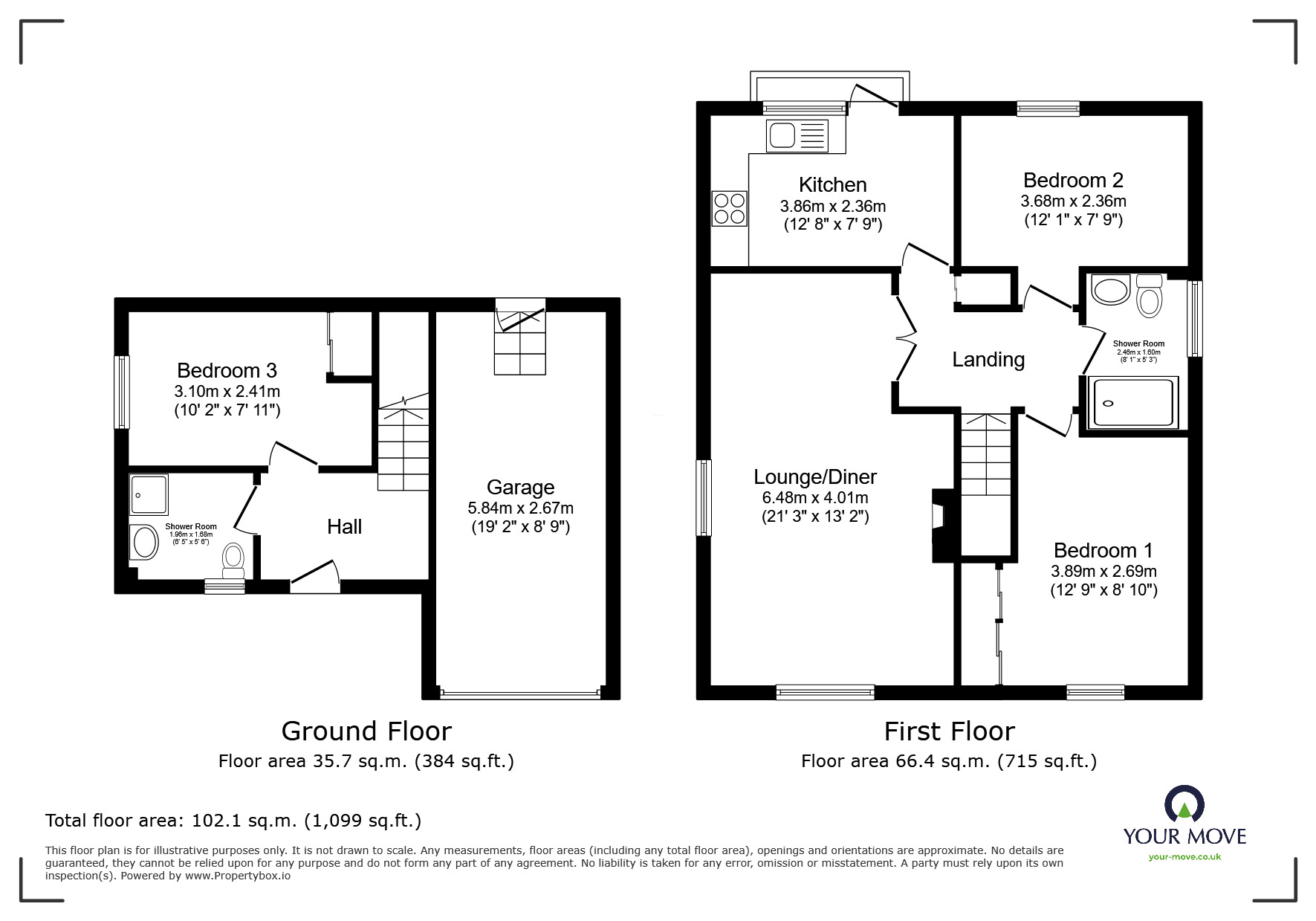 Floorplan of 3 bedroom Detached House for sale, The Churchills, Newton Abbot, Devon, TQ12