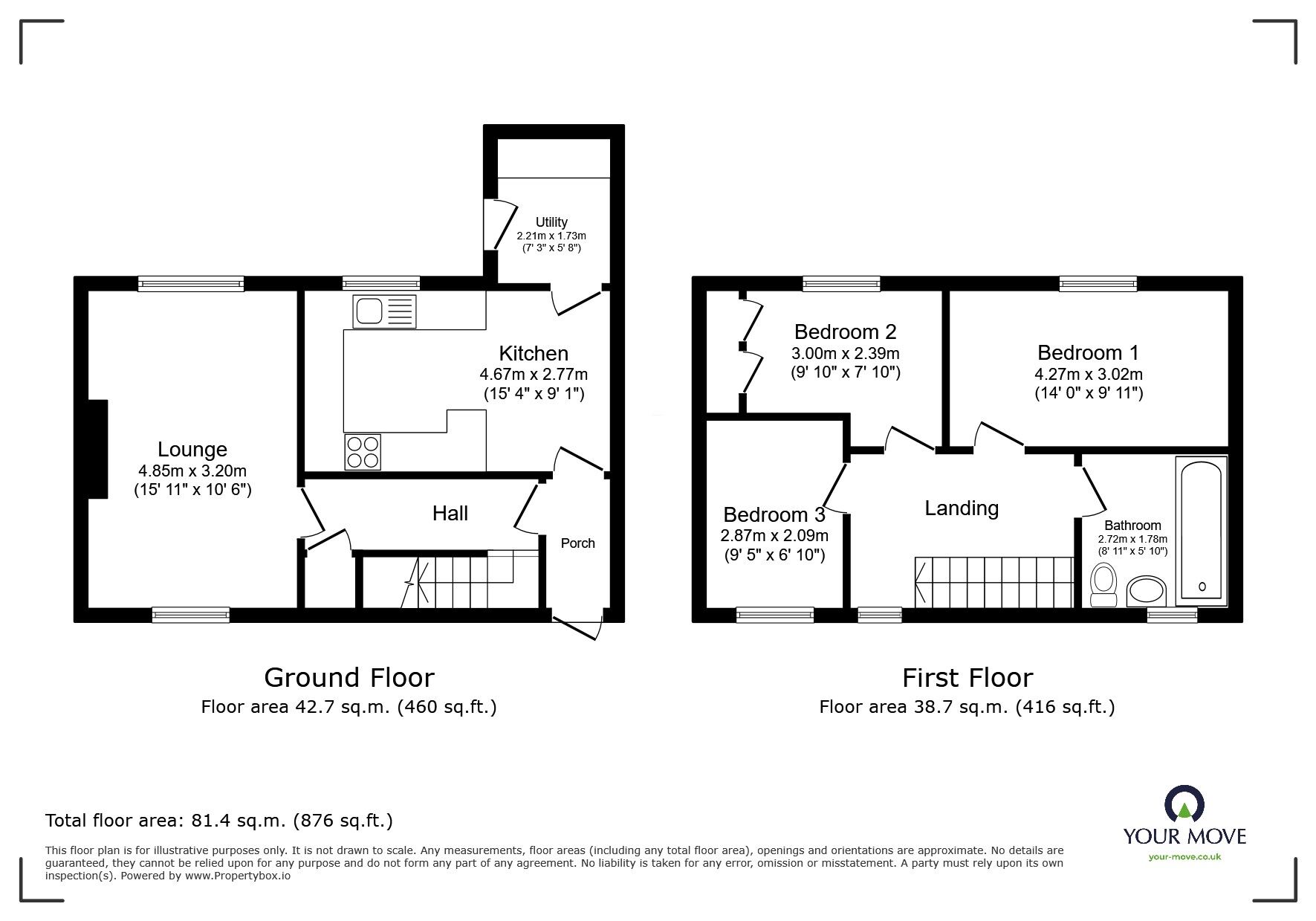 Floorplan of 3 bedroom Mid Terrace House for sale, Buckland Road, Newton Abbot, Devon, TQ12