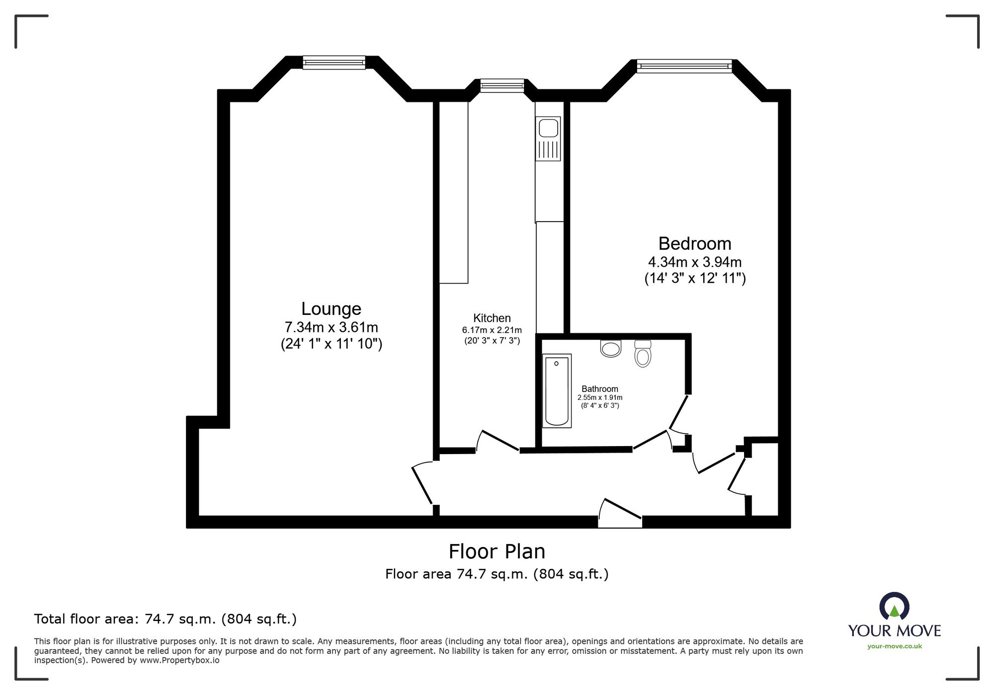 Floorplan of 1 bedroom Flat for sale, Haccombe, Newton Abbot, Devon, TQ12