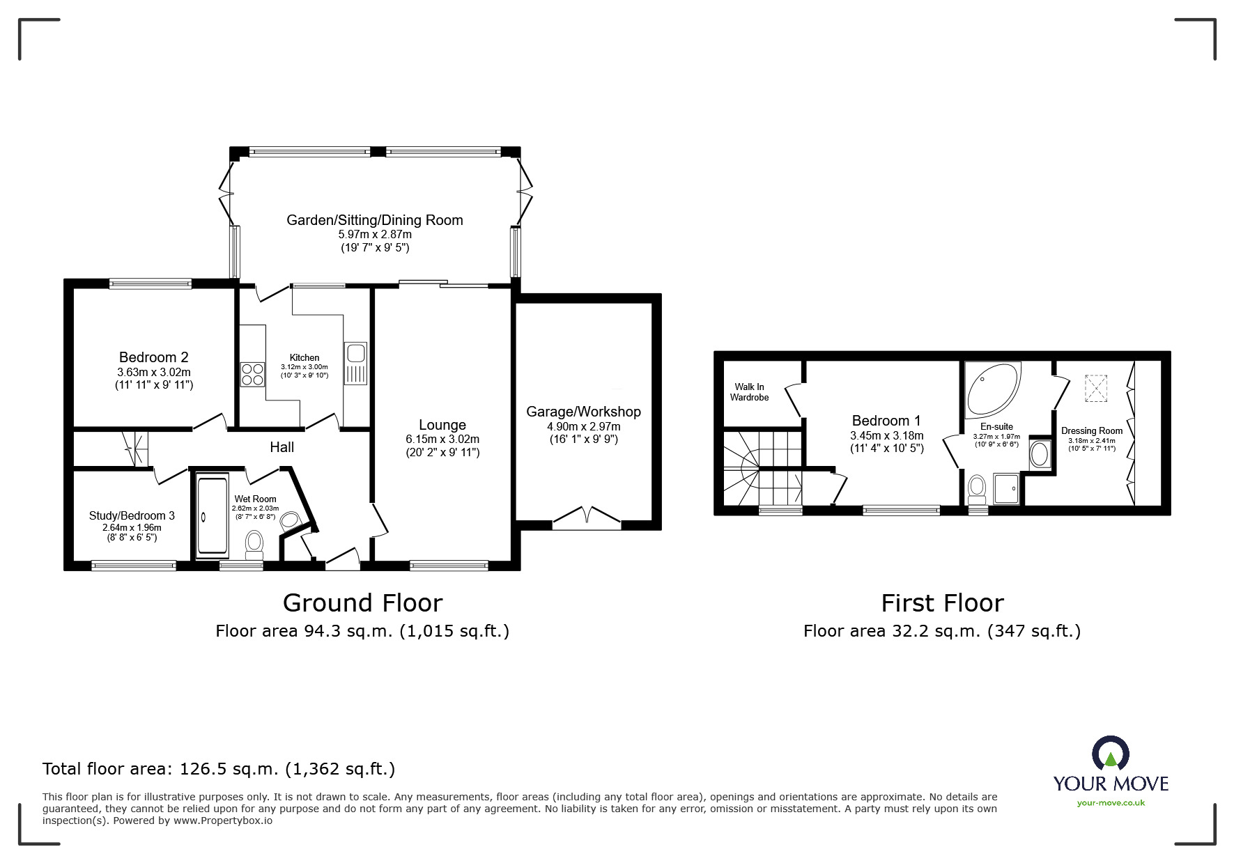 Floorplan of 3 bedroom Detached Bungalow for sale, Dornafield Drive West, Ipplepen, Devon, TQ12