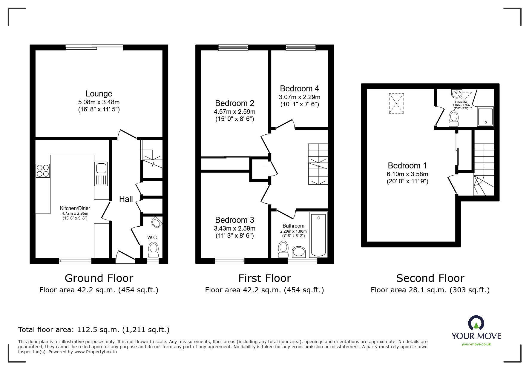 Floorplan of 4 bedroom Semi Detached House for sale, Foxglove Close, Newton Abbot, Devon, TQ12