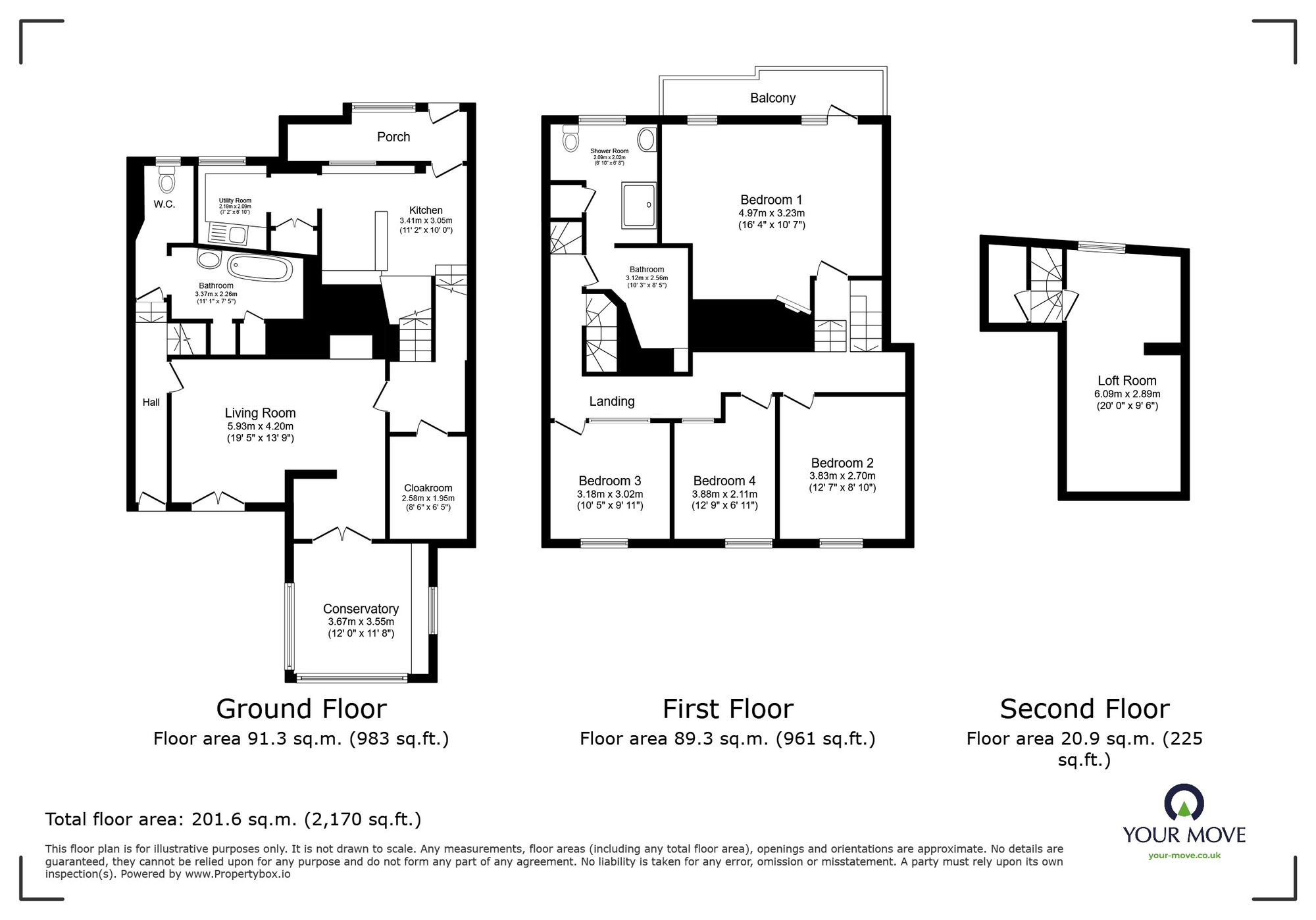 Floorplan of 5 bedroom Mid Terrace House for sale, Highweek Village, Newton Abbot, Devon, TQ12