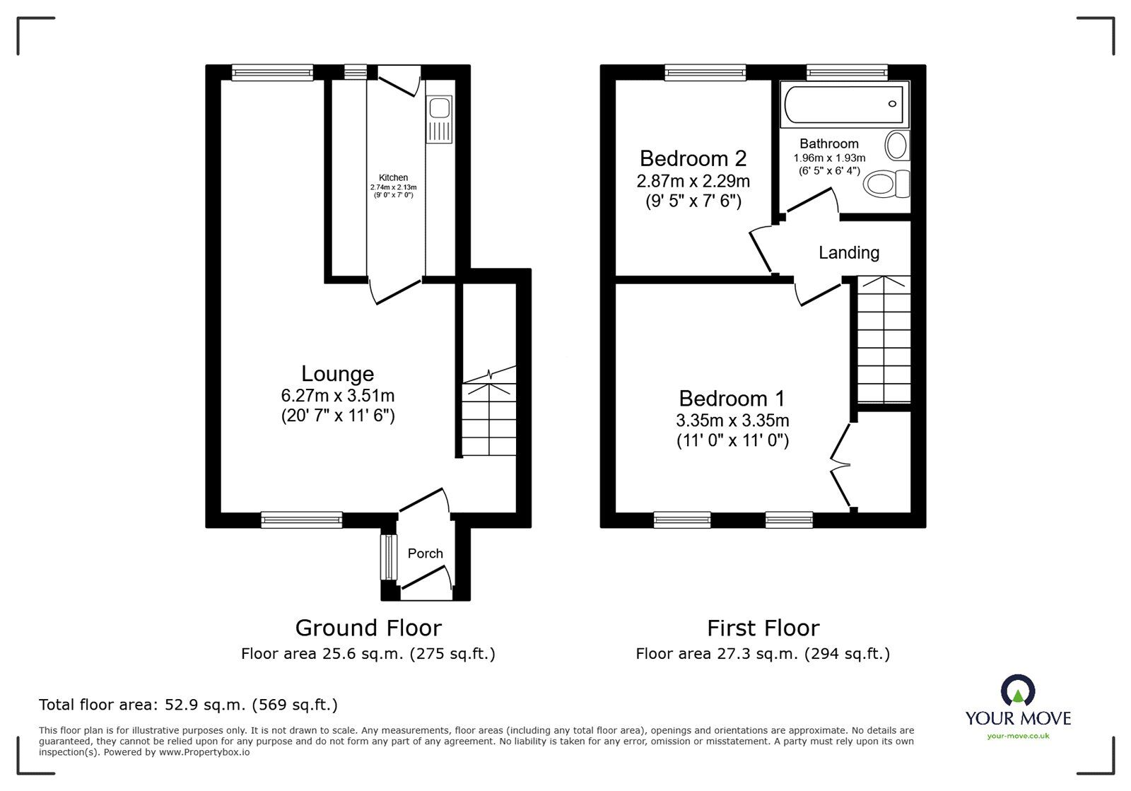 Floorplan of 2 bedroom Mid Terrace House for sale, Kings Coombe Drive, Kingsteignton, Devon, TQ12