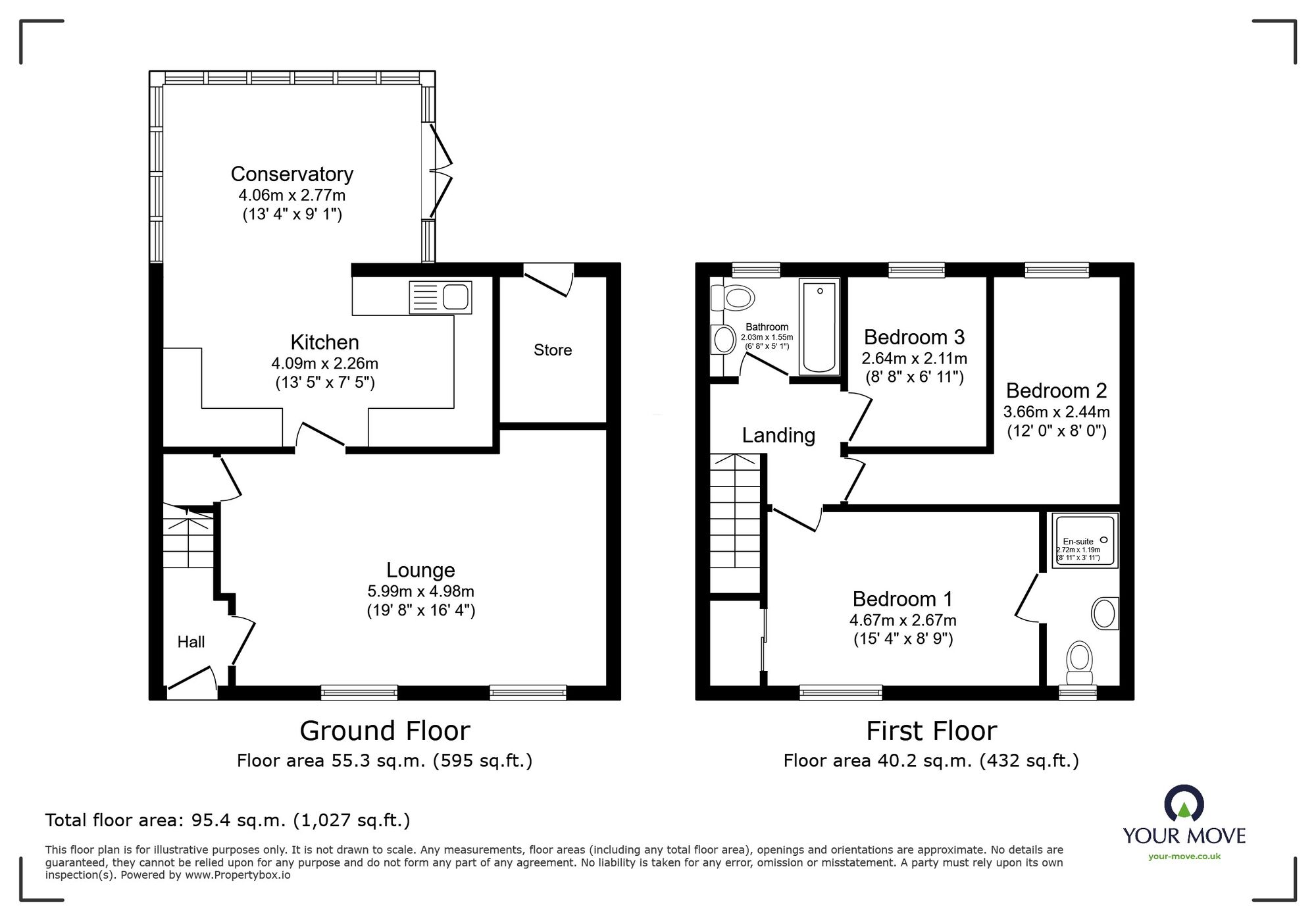 Floorplan of 3 bedroom Semi Detached House for sale, Brownings End, Ogwell, Devon, TQ12