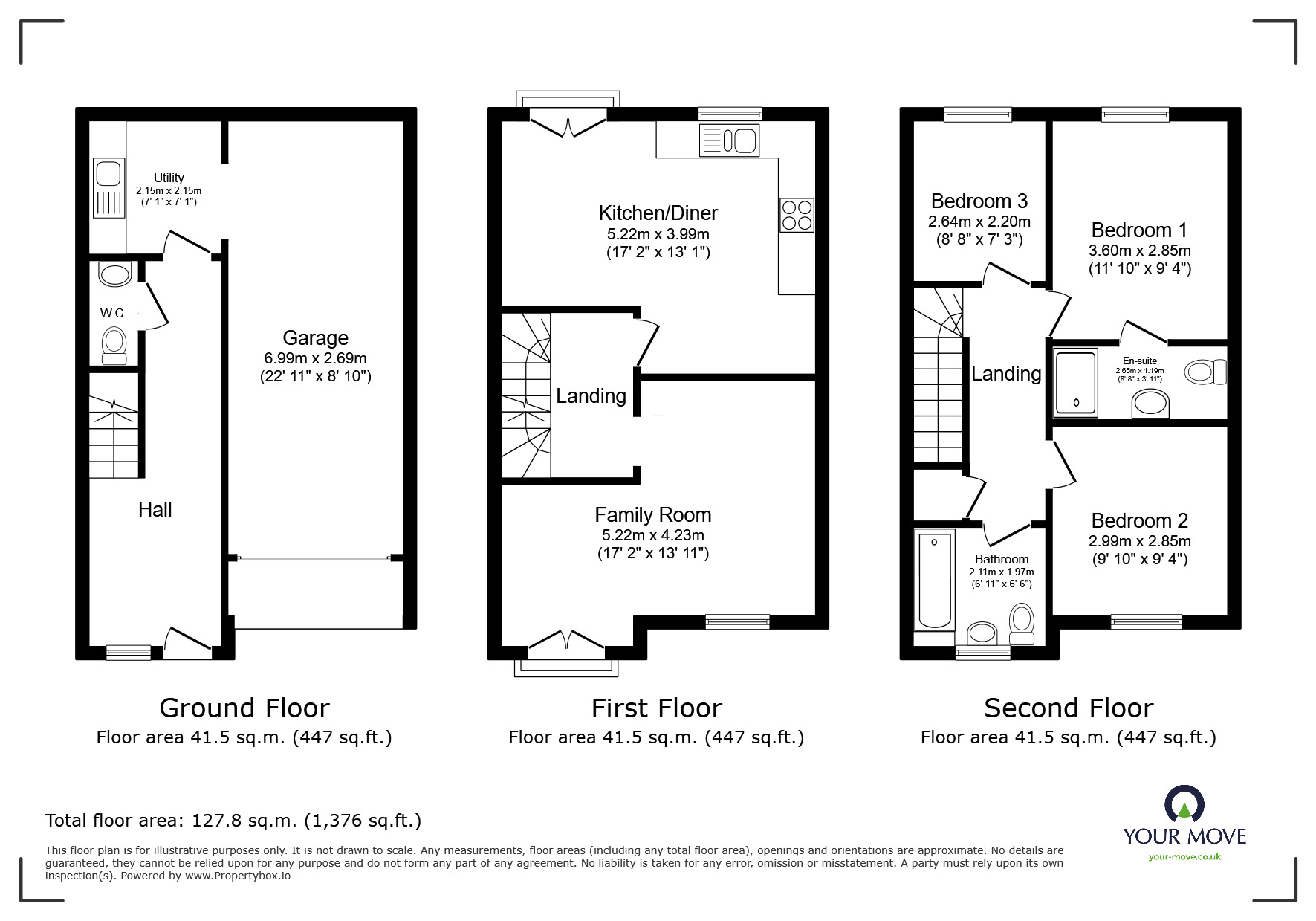 Floorplan of 3 bedroom End Terrace House for sale, Webster Close, Newton Abbot, Devon, TQ12