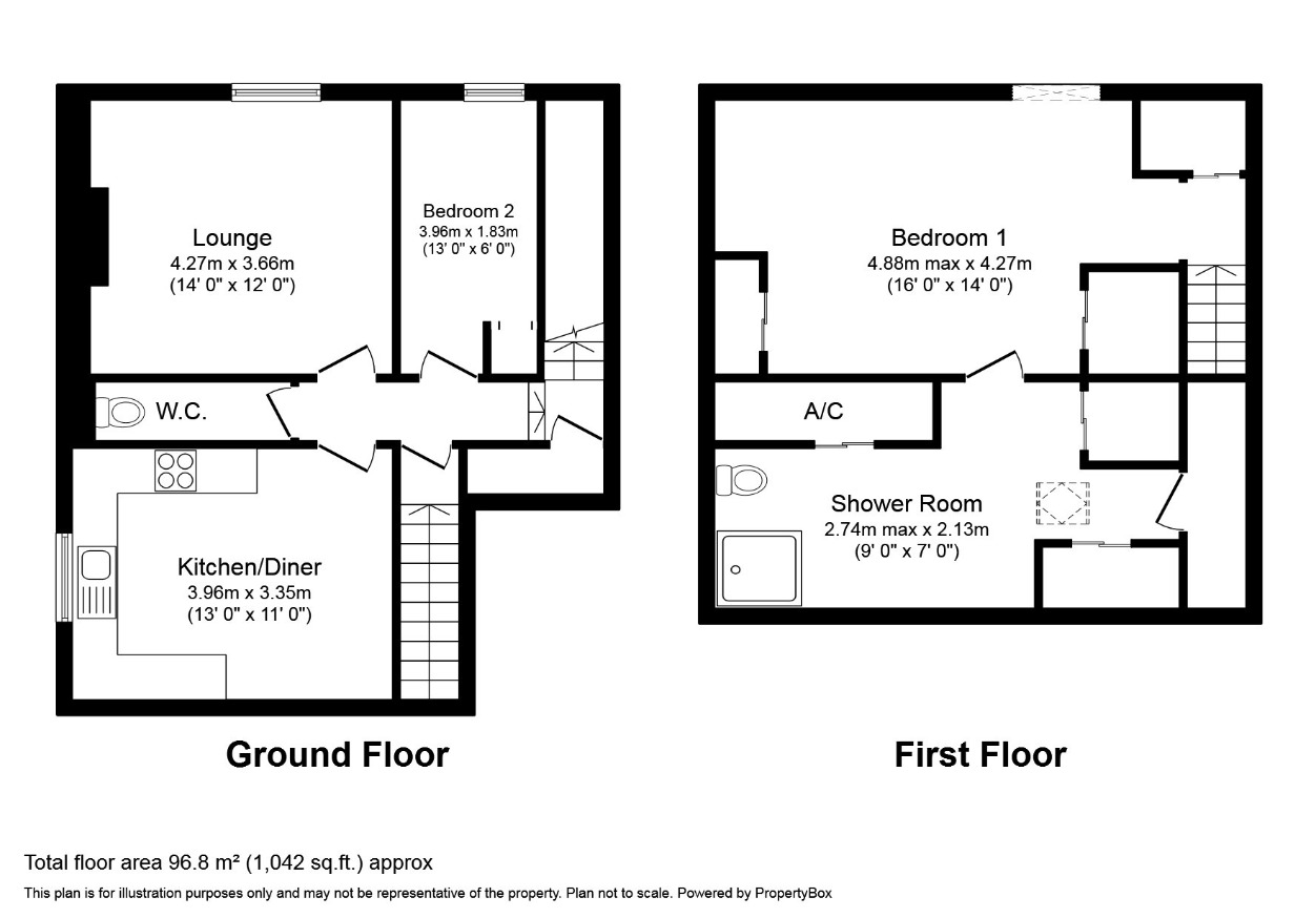 Floorplan of 2 bedroom Flat for sale, Southey Lane, Kingskerswell, Devon, TQ12