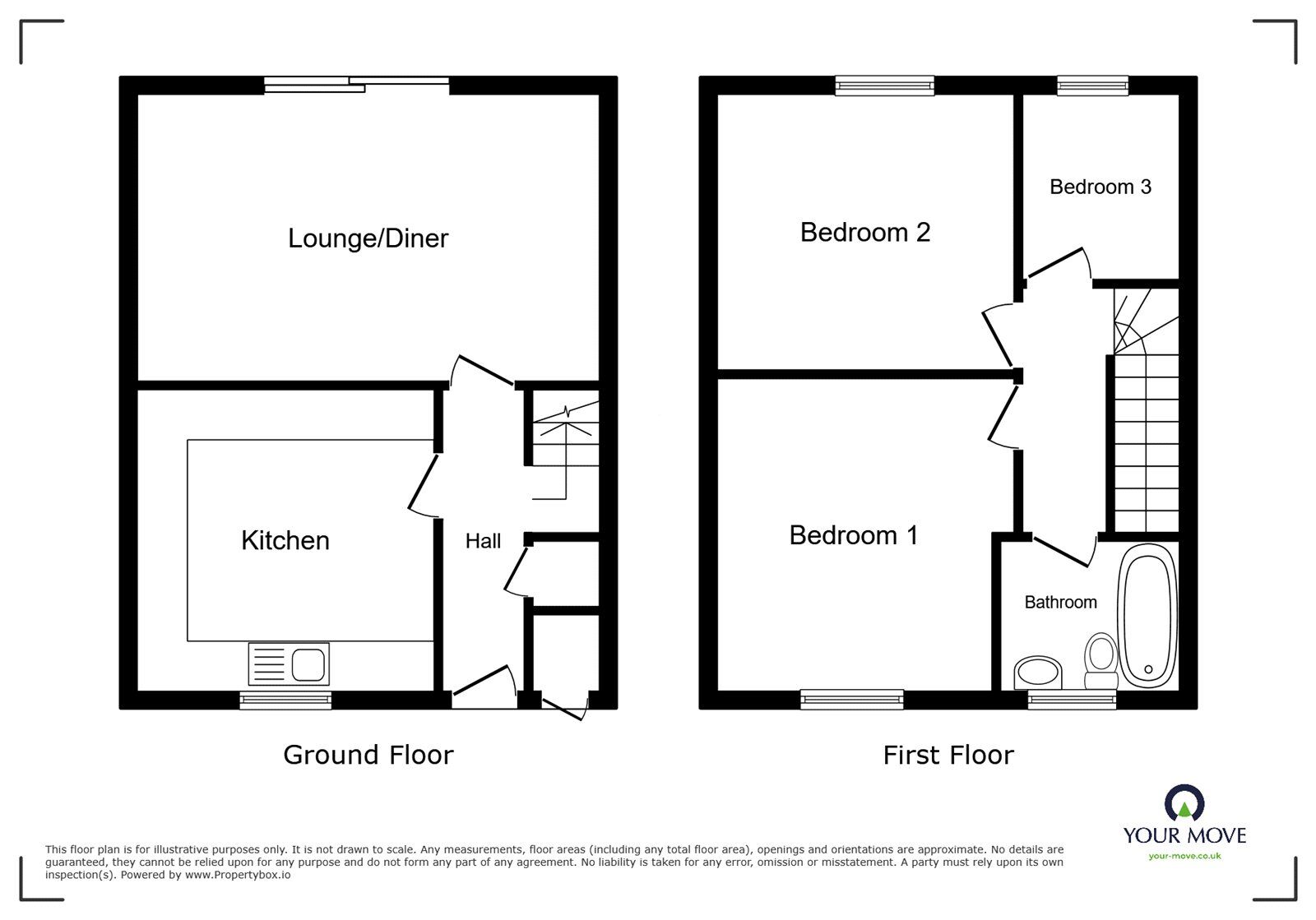 Floorplan of 3 bedroom Mid Terrace House for sale, Wildwoods Crescent, Newton Abbot, Devon, TQ12