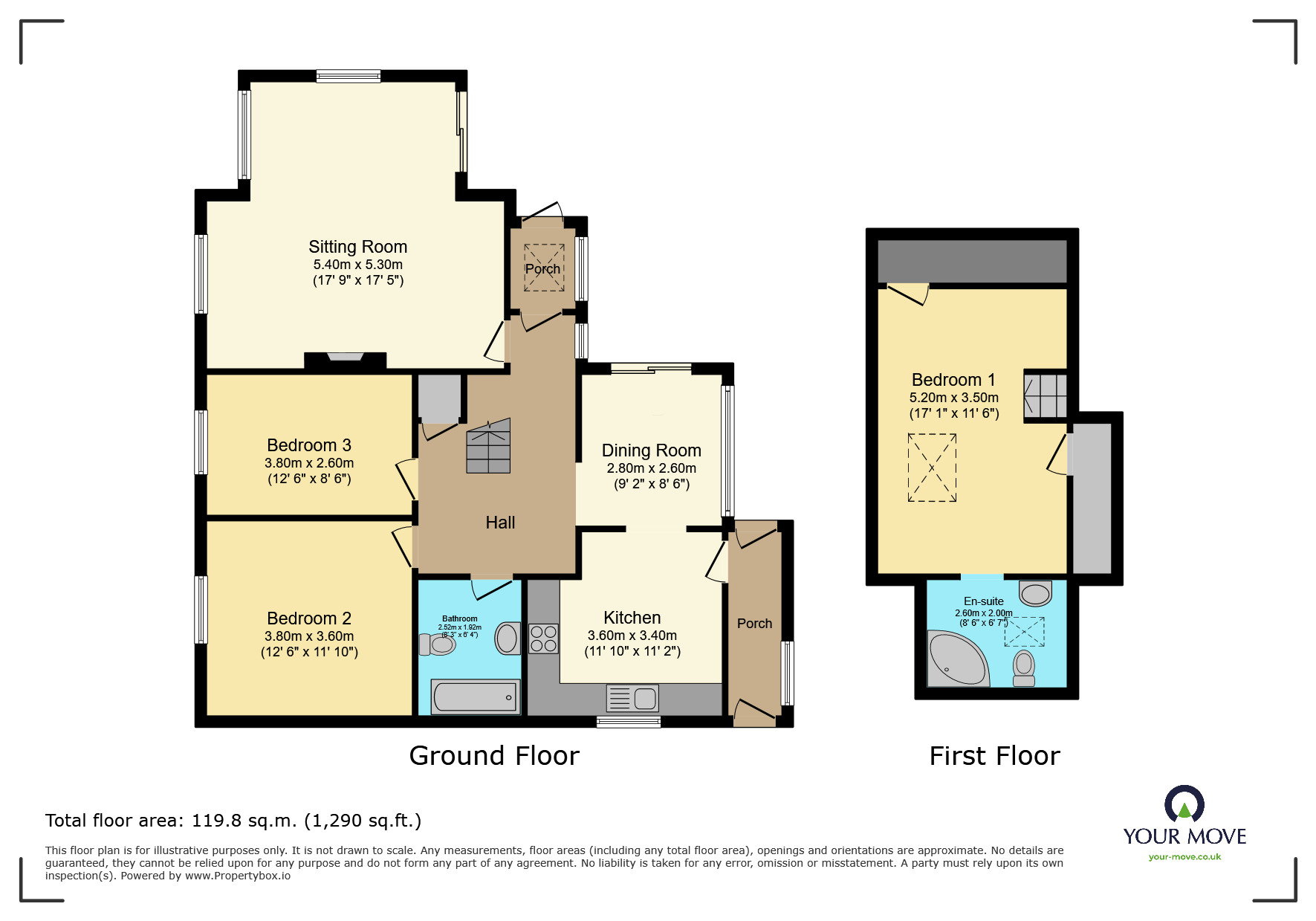 Floorplan of 3 bedroom Detached House for sale, Leaze Road, Kingsteignton, TQ12