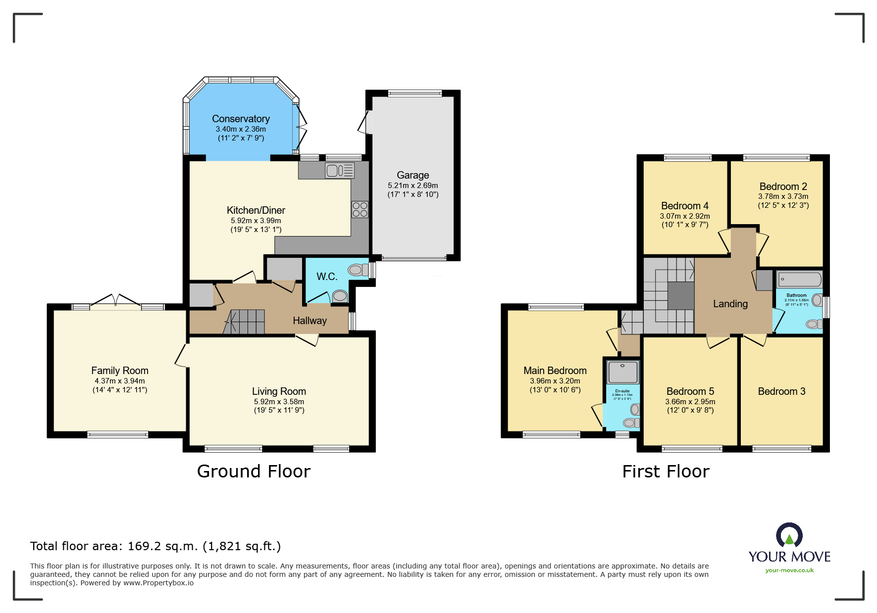 Floorplan of 5 bedroom Detached House for sale, Orbec Avenue, Kingsteignton, Devon, TQ12
