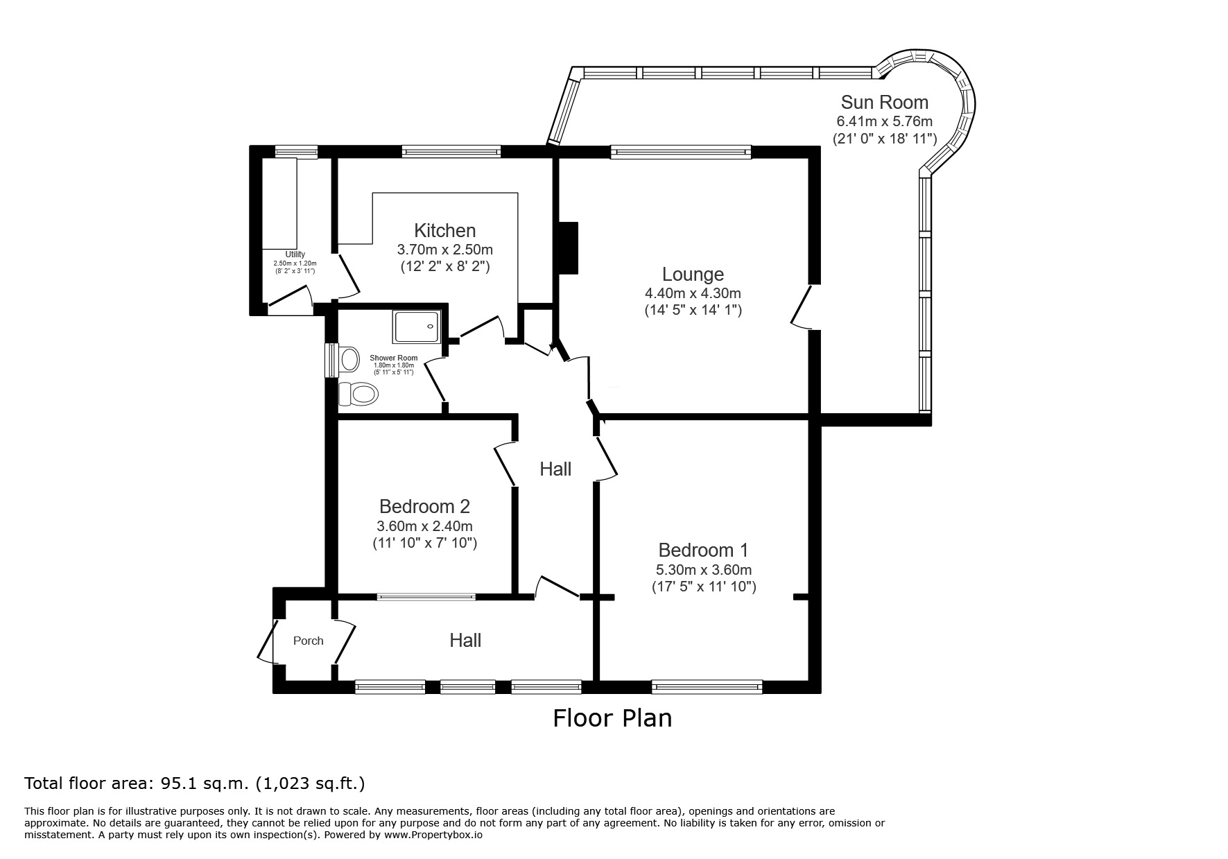 Floorplan of 2 bedroom Detached Bungalow for sale, Hill Park Road, Newton Abbot, Devon, TQ12