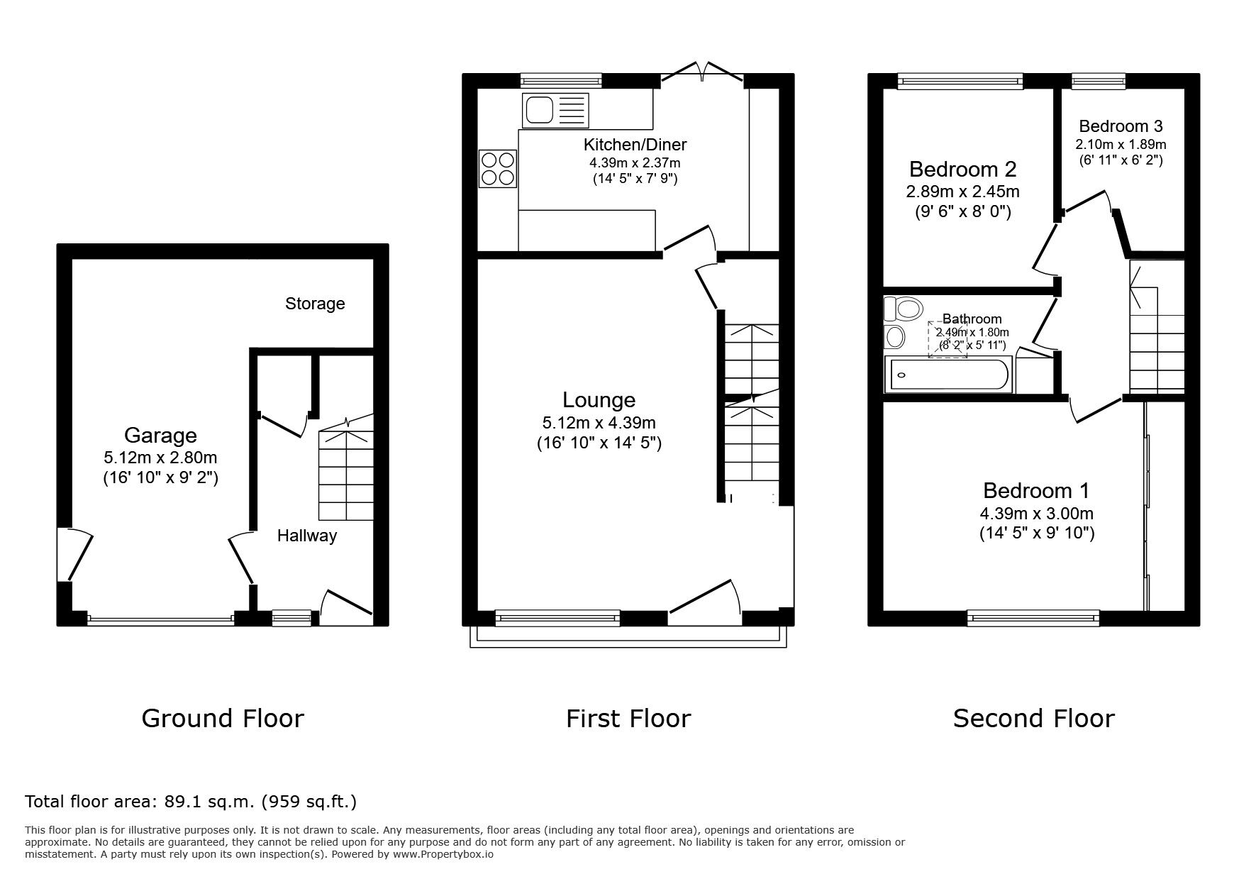 Floorplan of 3 bedroom End Terrace House for sale, Perinville Road, Torquay, Devon, TQ1