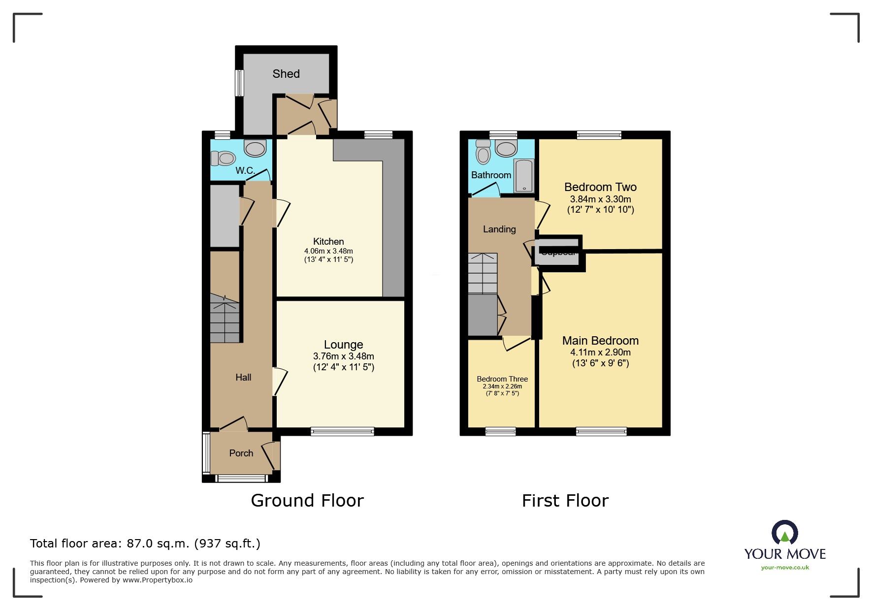 Floorplan of 3 bedroom End Terrace House for sale, Gilbert Road, Newton Abbot, Devon, TQ12