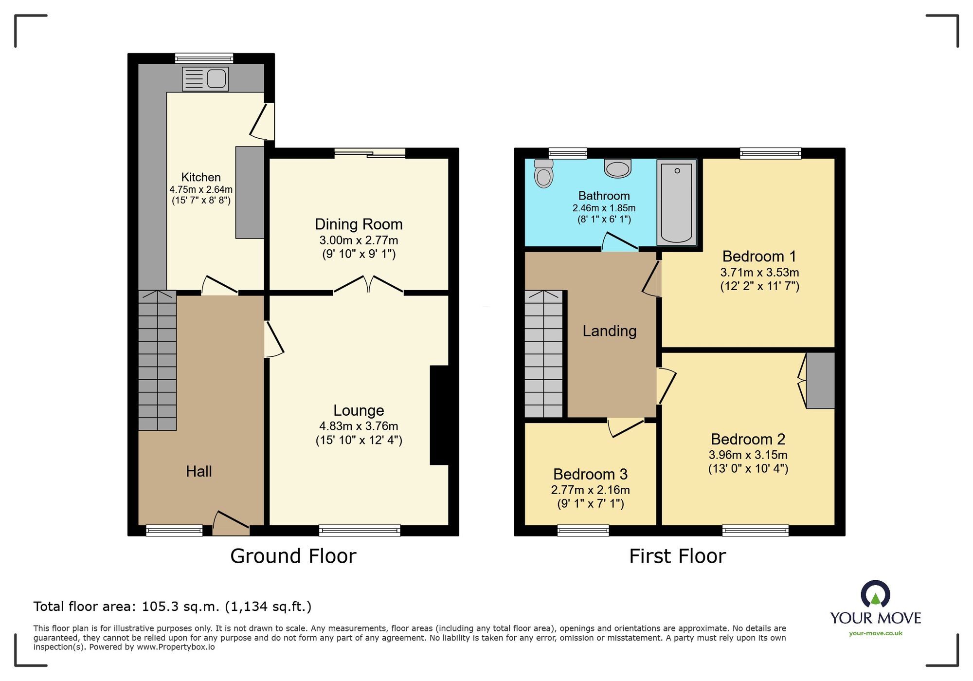 Floorplan of 3 bedroom Semi Detached House for sale, Beechwood Road, Chudleigh, Devon, TQ13