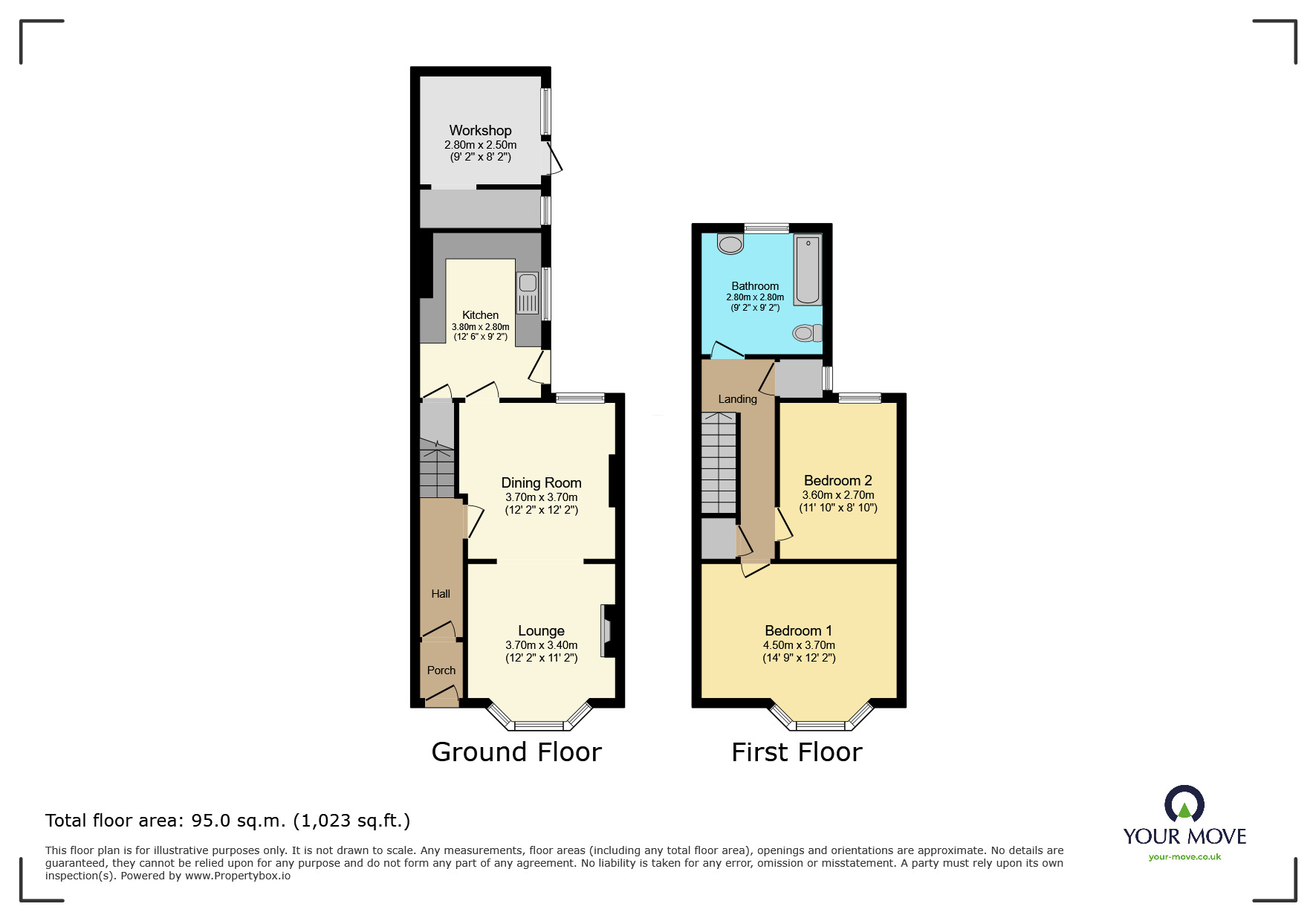 Floorplan of 2 bedroom Semi Detached House for sale, King Street, Newton Abbot, Devon, TQ12