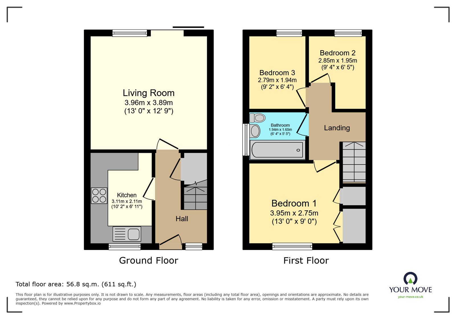 Floorplan of 3 bedroom Semi Detached House for sale, Palace Meadow, Chudleigh, Devon, TQ13