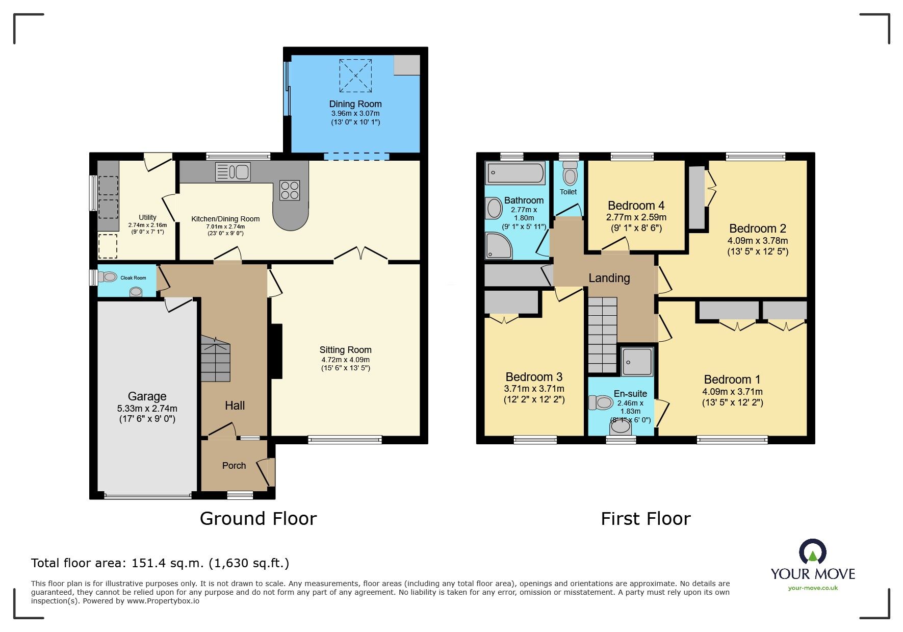Floorplan of 4 bedroom Detached House for sale, Oak Tree Drive, Newton Abbot, Devon, TQ12