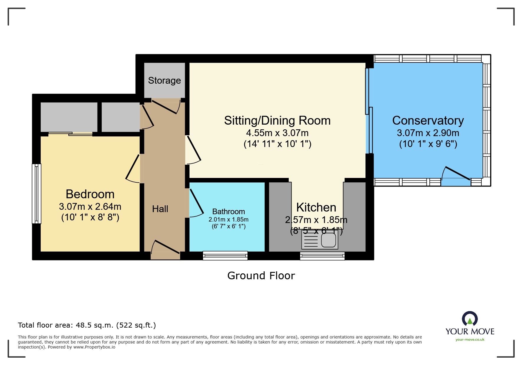 Floorplan of 1 bedroom Flat for sale, Fairwaters, Longford Lane, Newton Abbot, TQ12
