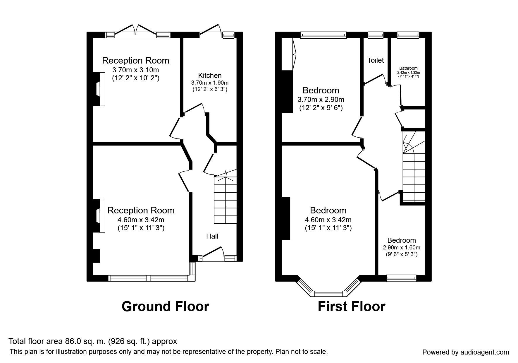Floorplan of 4 bedroom Mid Terrace House to rent, Millmark Grove, London, SE14