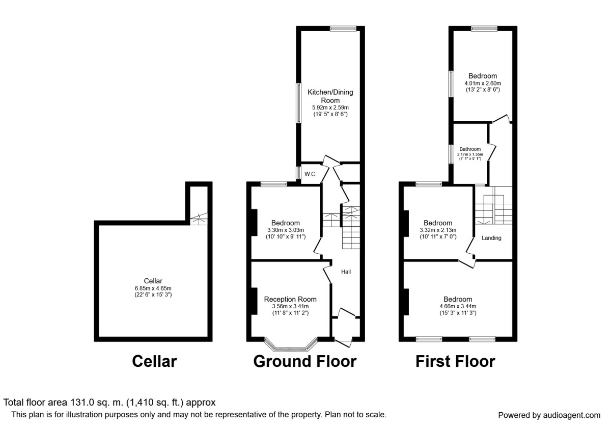 Floorplan of 4 bedroom Mid Terrace House to rent, Leylang Road, Hatcham Park Conservation Area, London, SE14