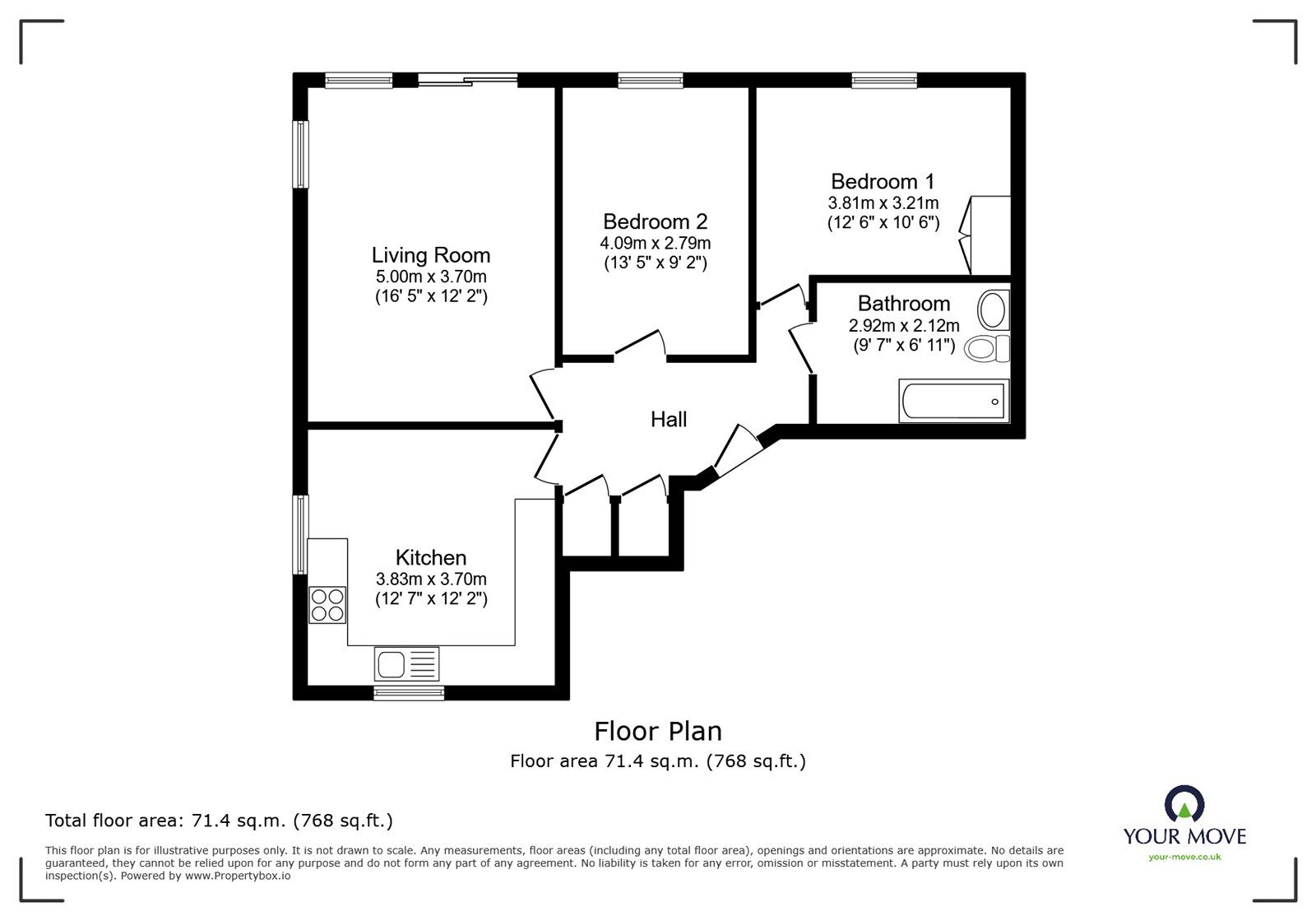 Floorplan of 2 bedroom Flat for sale, Besson Street, London, SE14