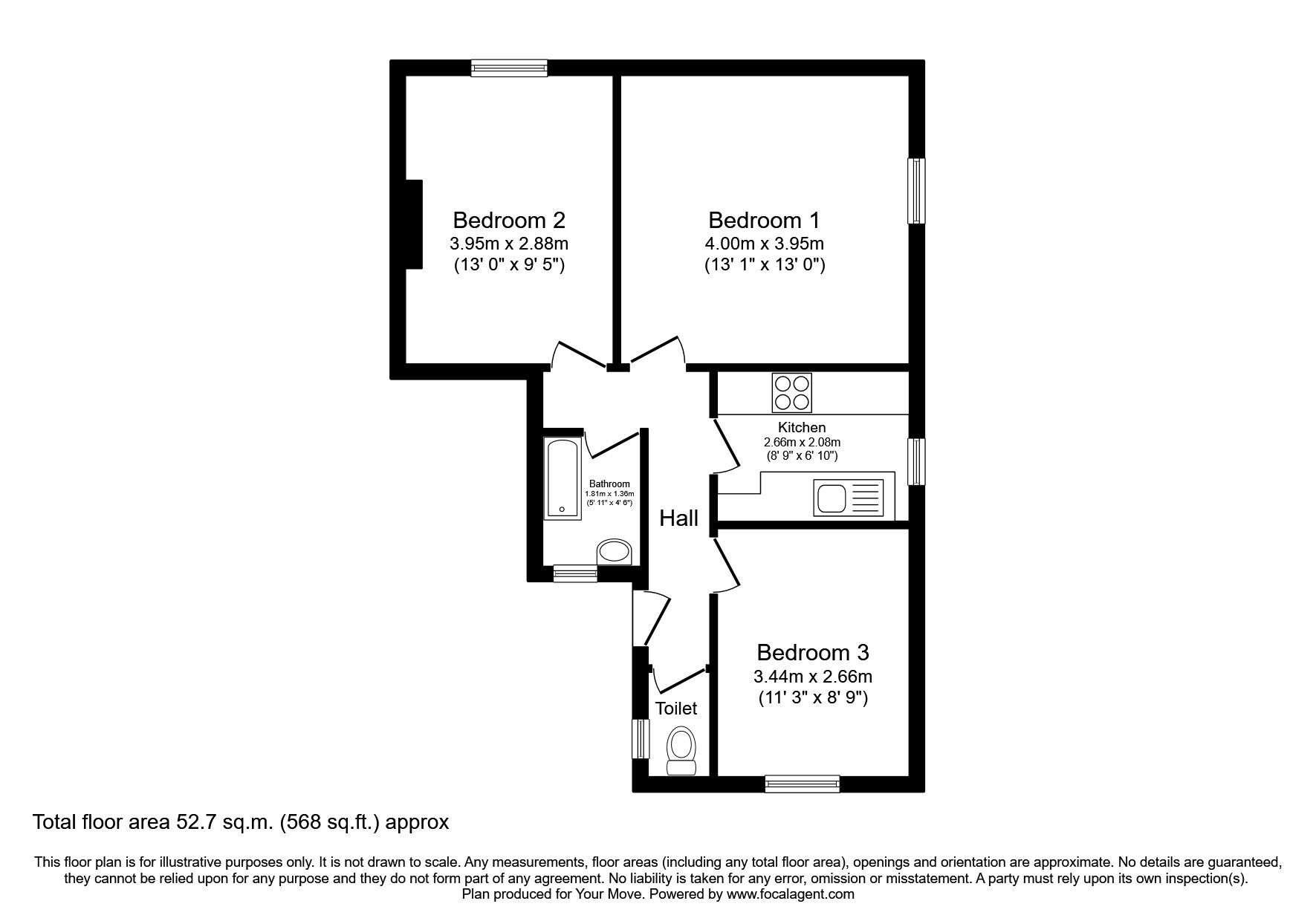 Floorplan of 2 bedroom  Flat for sale, Cardiff House, Peckham Park Road, London, SE15
