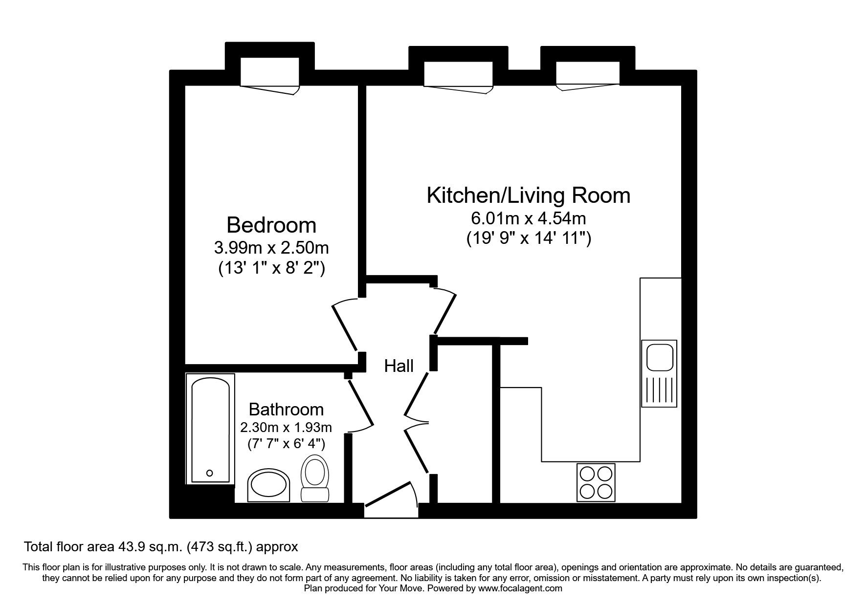 Floorplan of 1 bedroom  Flat for sale, Reaston Street, London, SE14