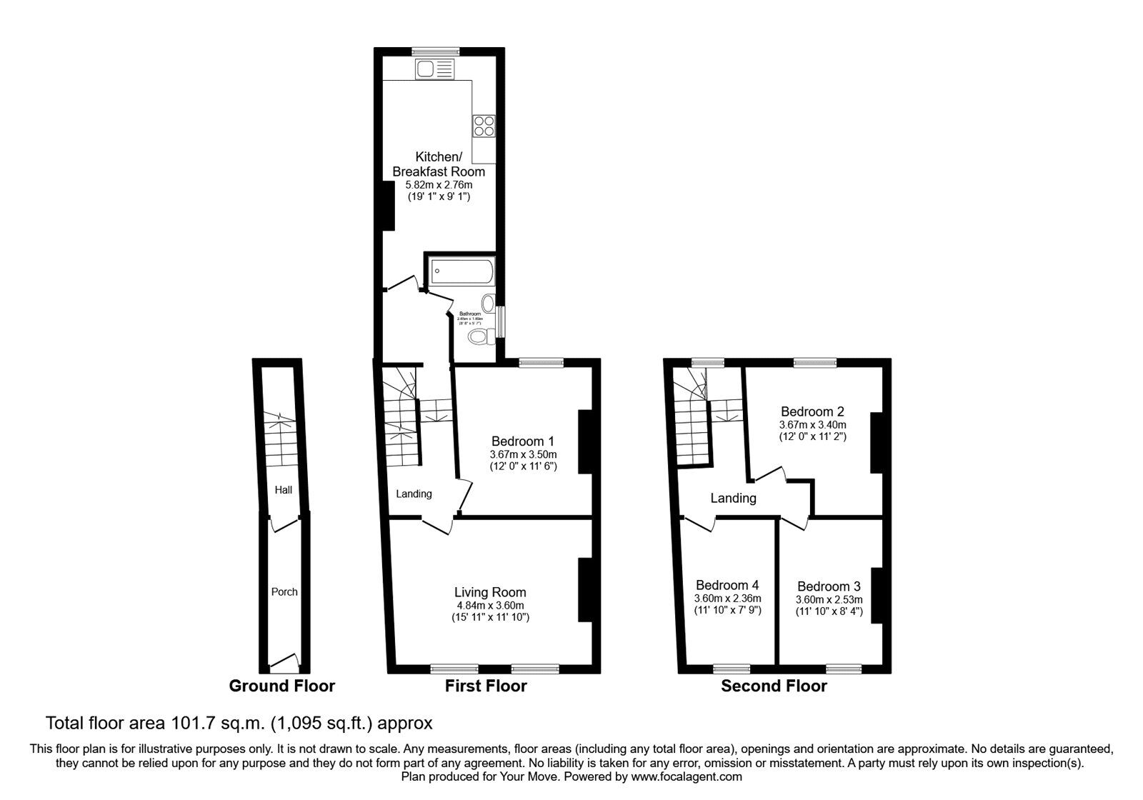 Floorplan of 5 bedroom Detached Flat to rent, New Cross Road, London, SE14