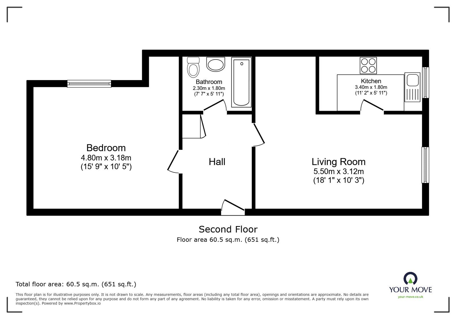 Floorplan of 1 bedroom Flat for sale, John Williams Close, London, SE14