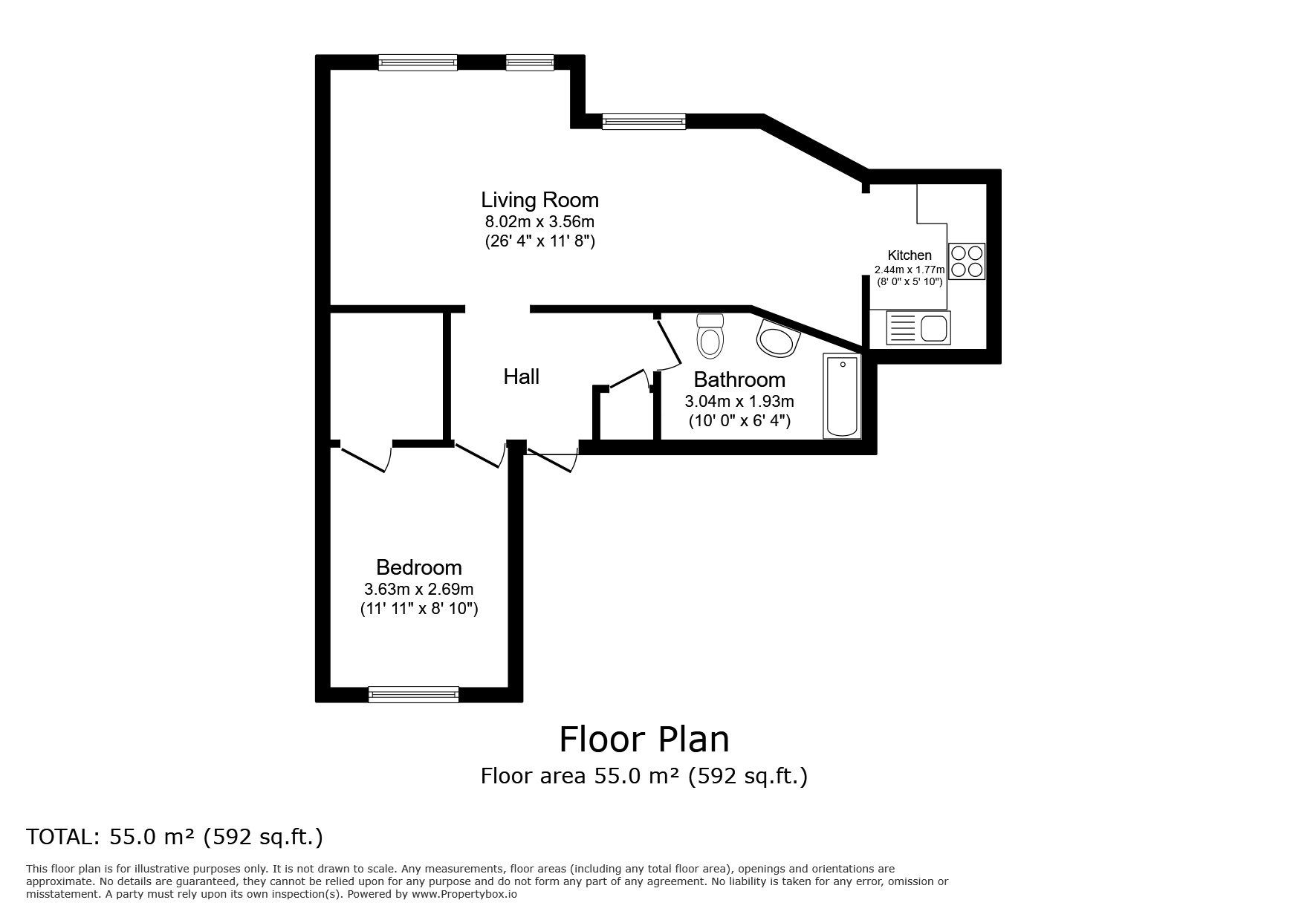 Floorplan of 1 bedroom  Flat for sale, Water Lane, London, SE14