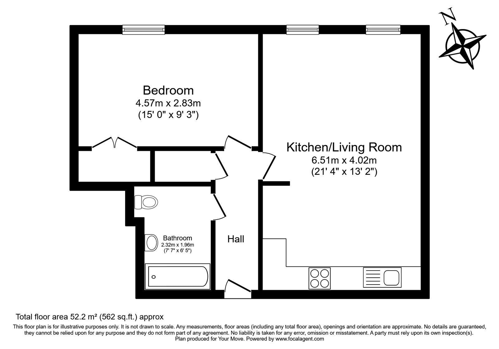 Floorplan of 1 bedroom  Flat for sale, Reaston Street, London, SE14