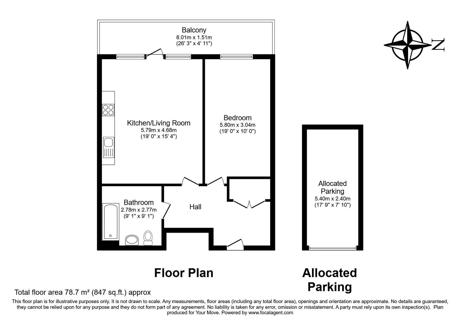 Floorplan of 1 bedroom  Flat to rent, Clyde Terrace, London, SE23